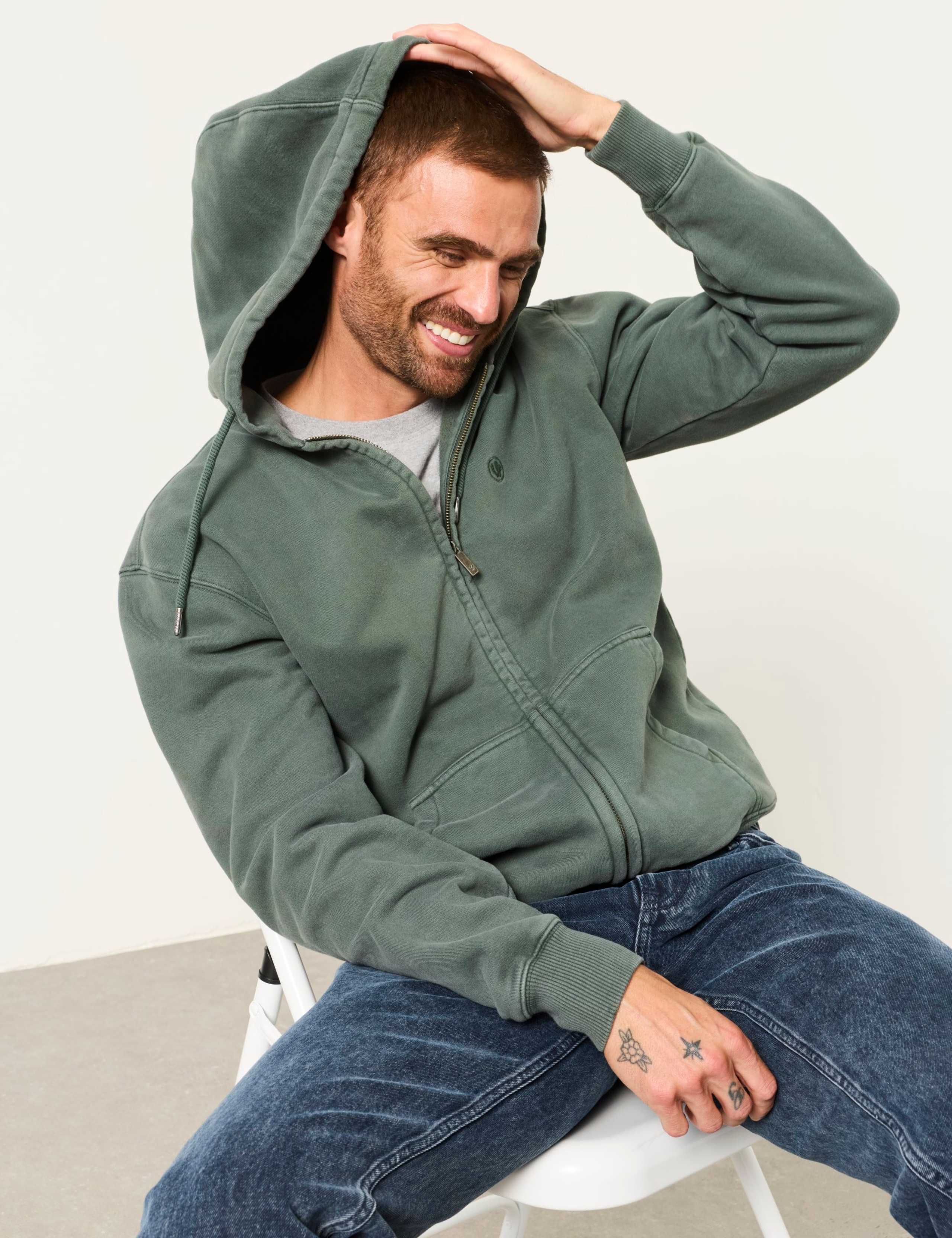 Hayle Pure Cotton Zip Up Hoodie 5 of 6