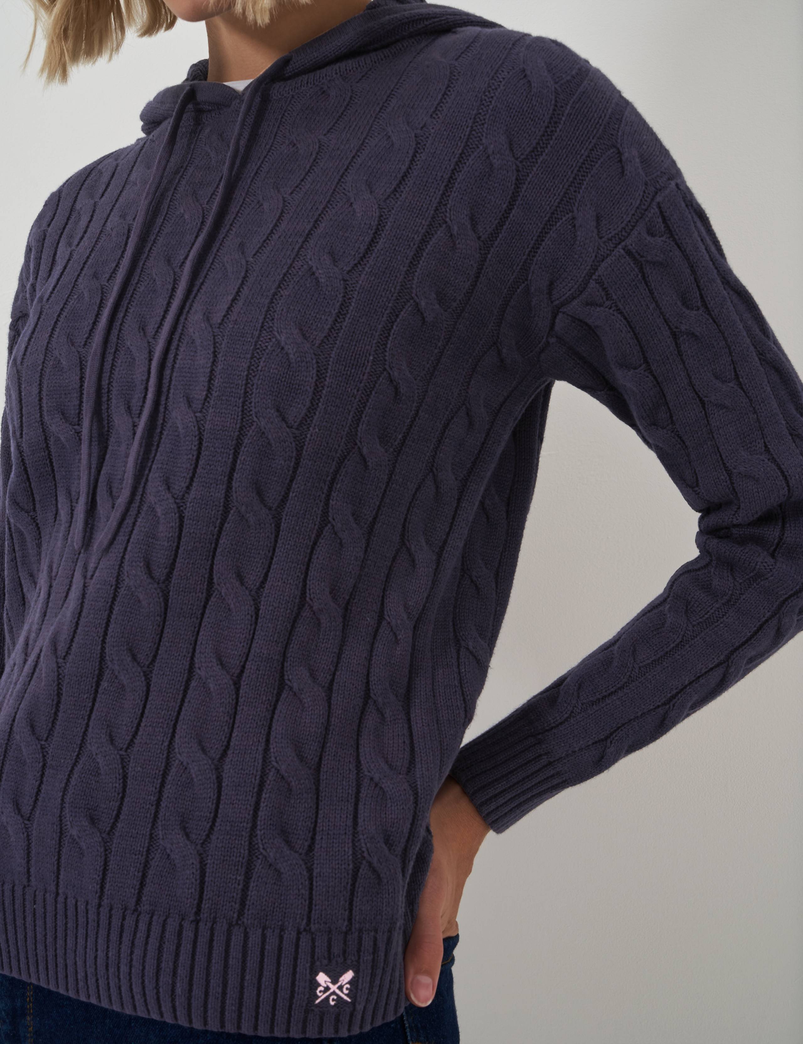 Pure Cotton Cable Knit Hoodie 5 of 5