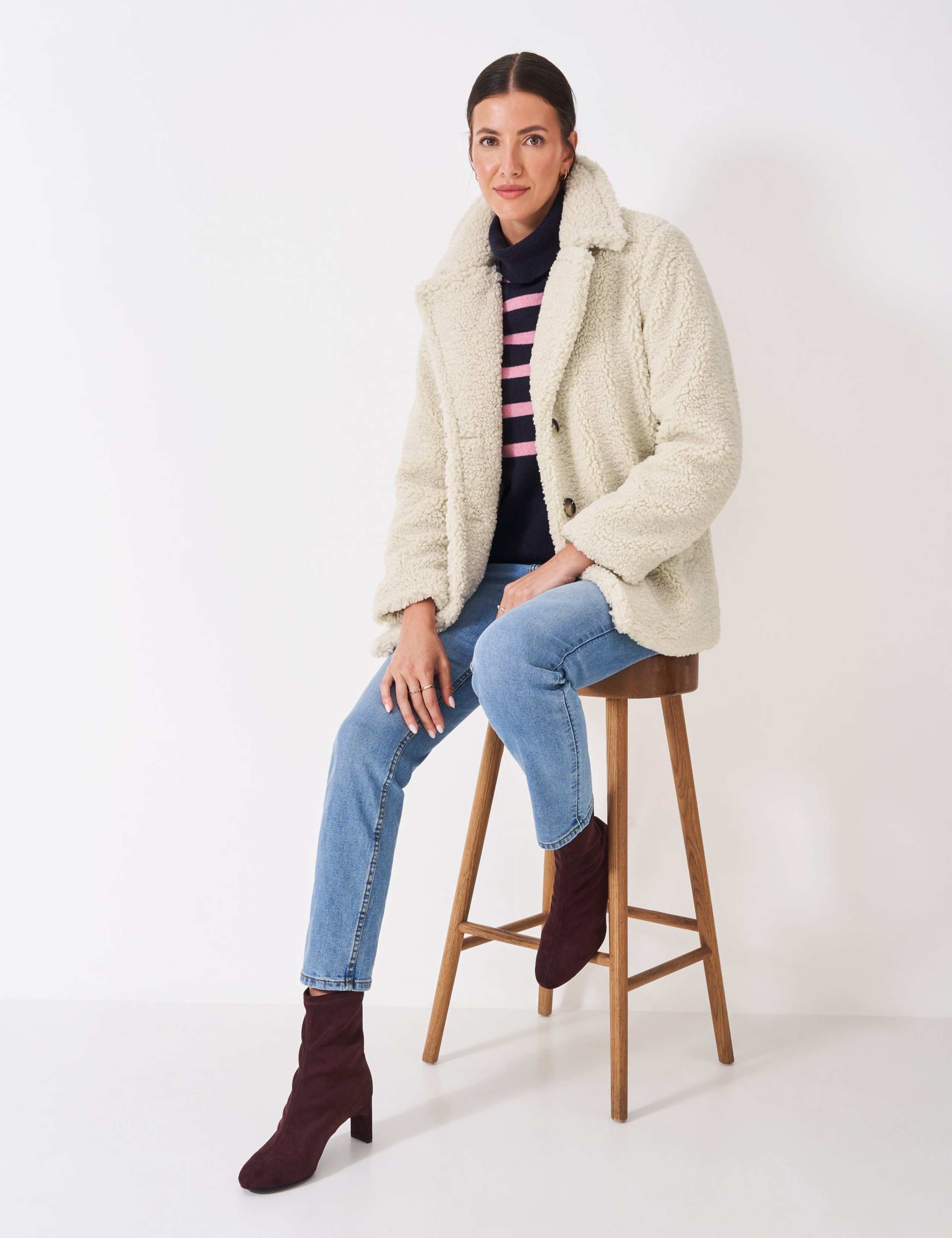 Borg Collared Peacoat 1 of 5