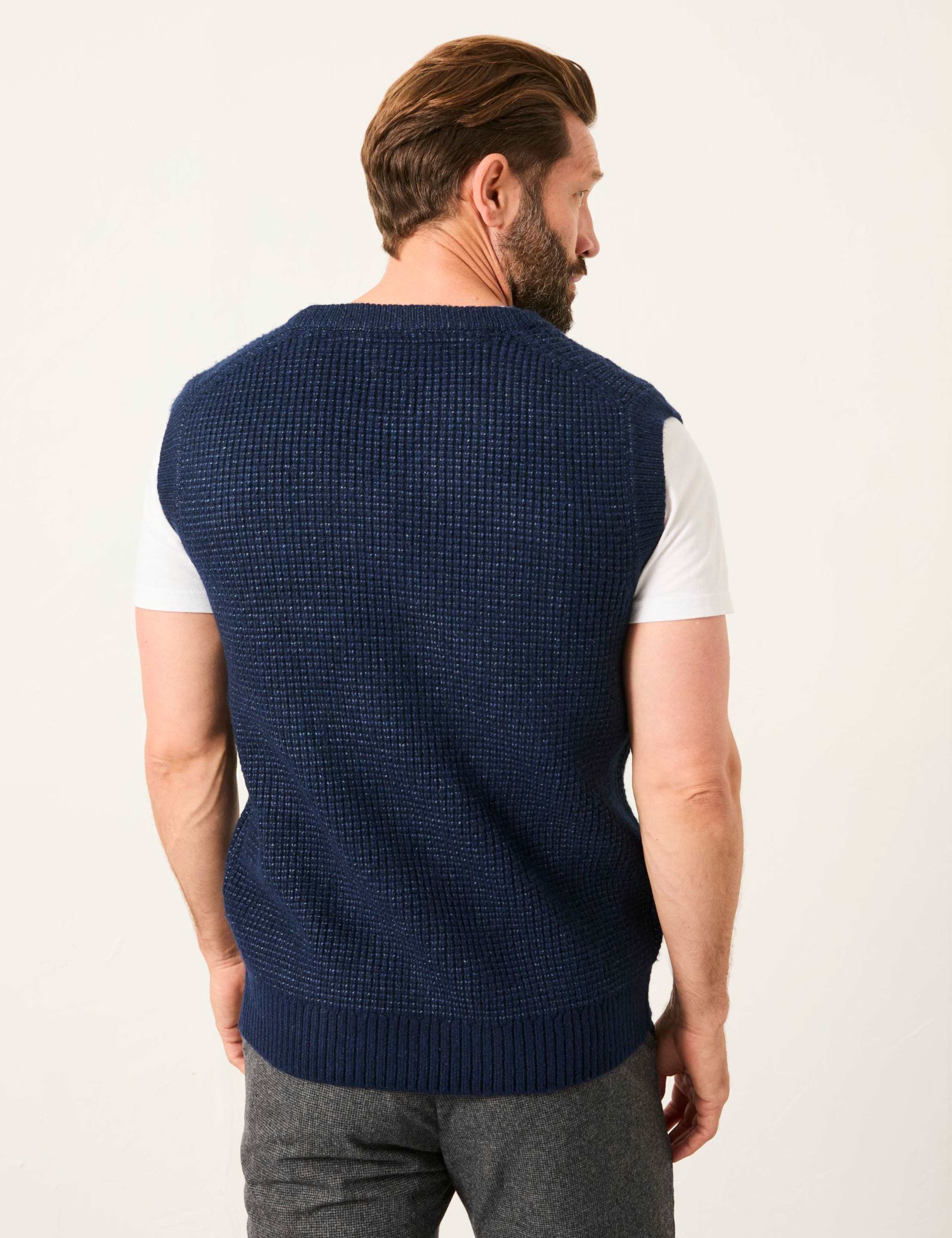 Textured V-Neck Knitted Vest 7 of 8