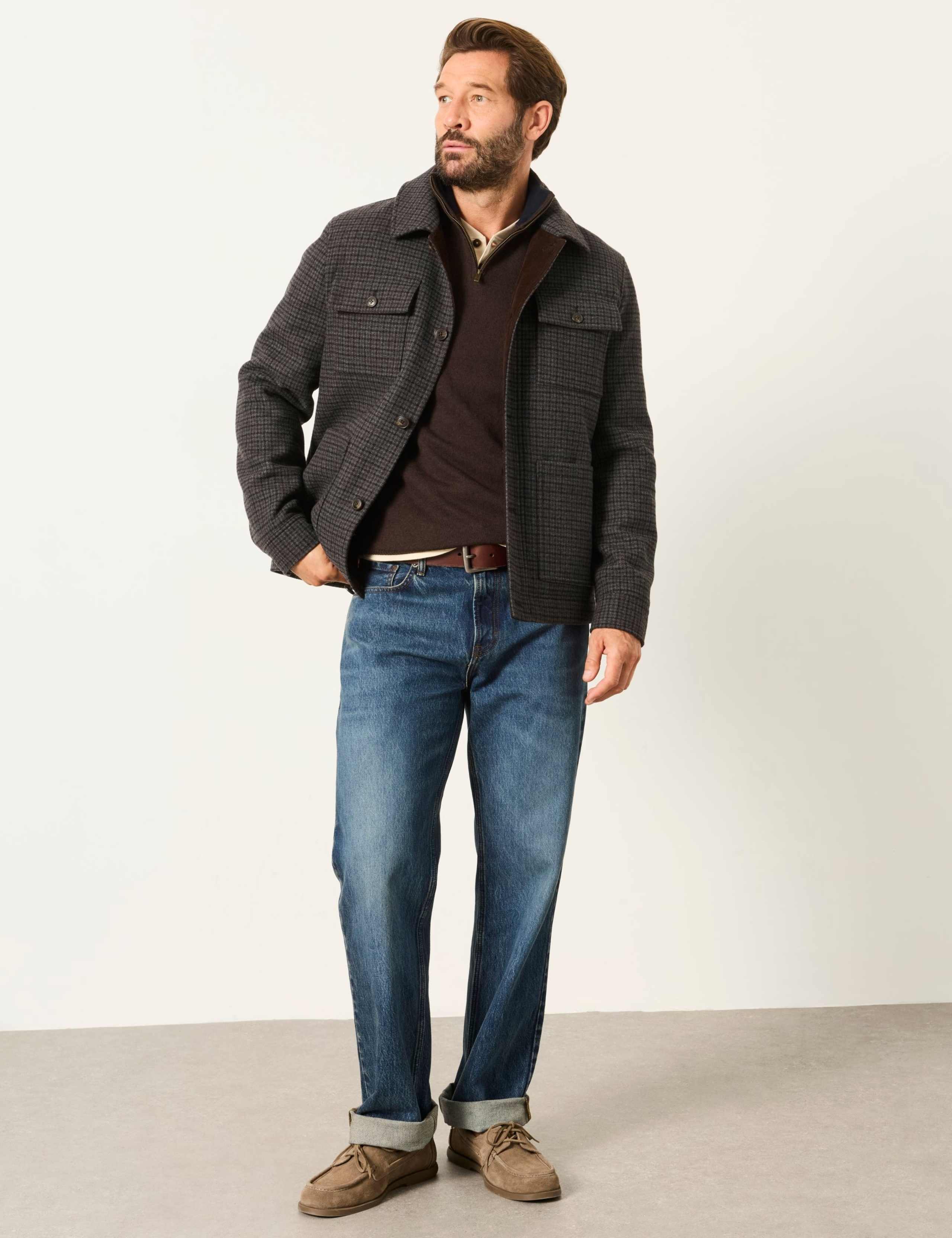Wool Blend Checked Barn Jacket 3 of 7