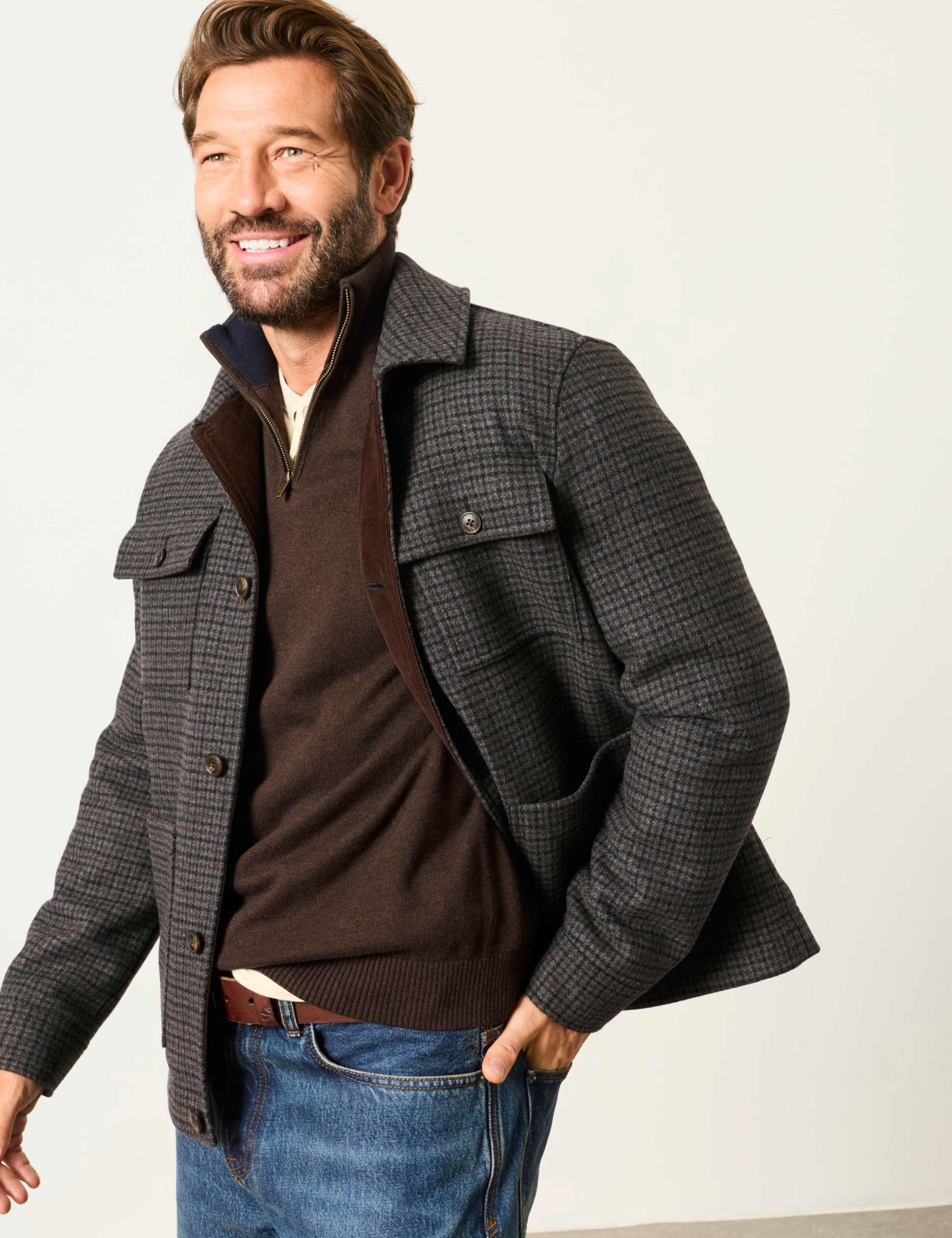 Wool Blend Checked Barn Jacket 4 of 7