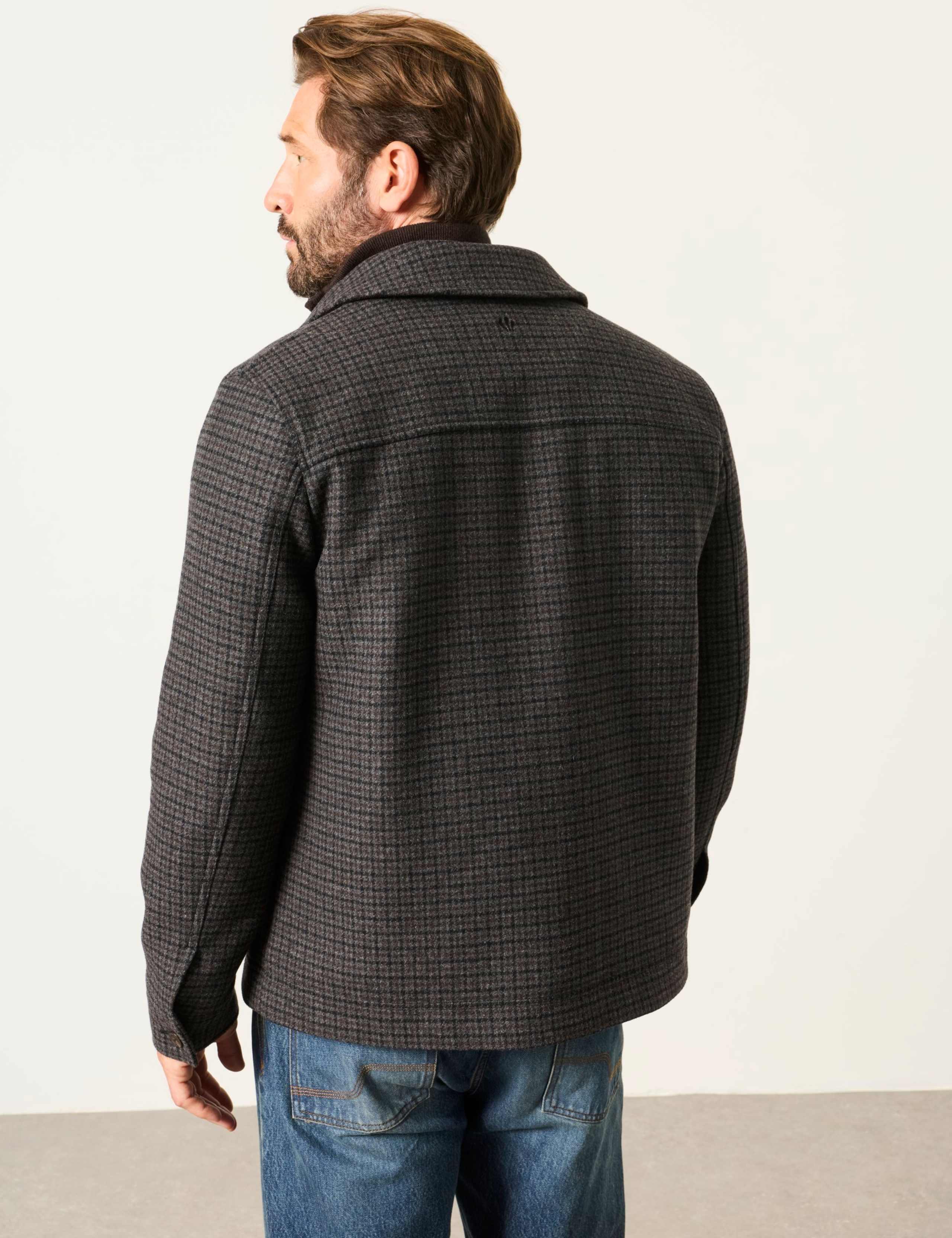 Wool Blend Checked Barn Jacket 5 of 7