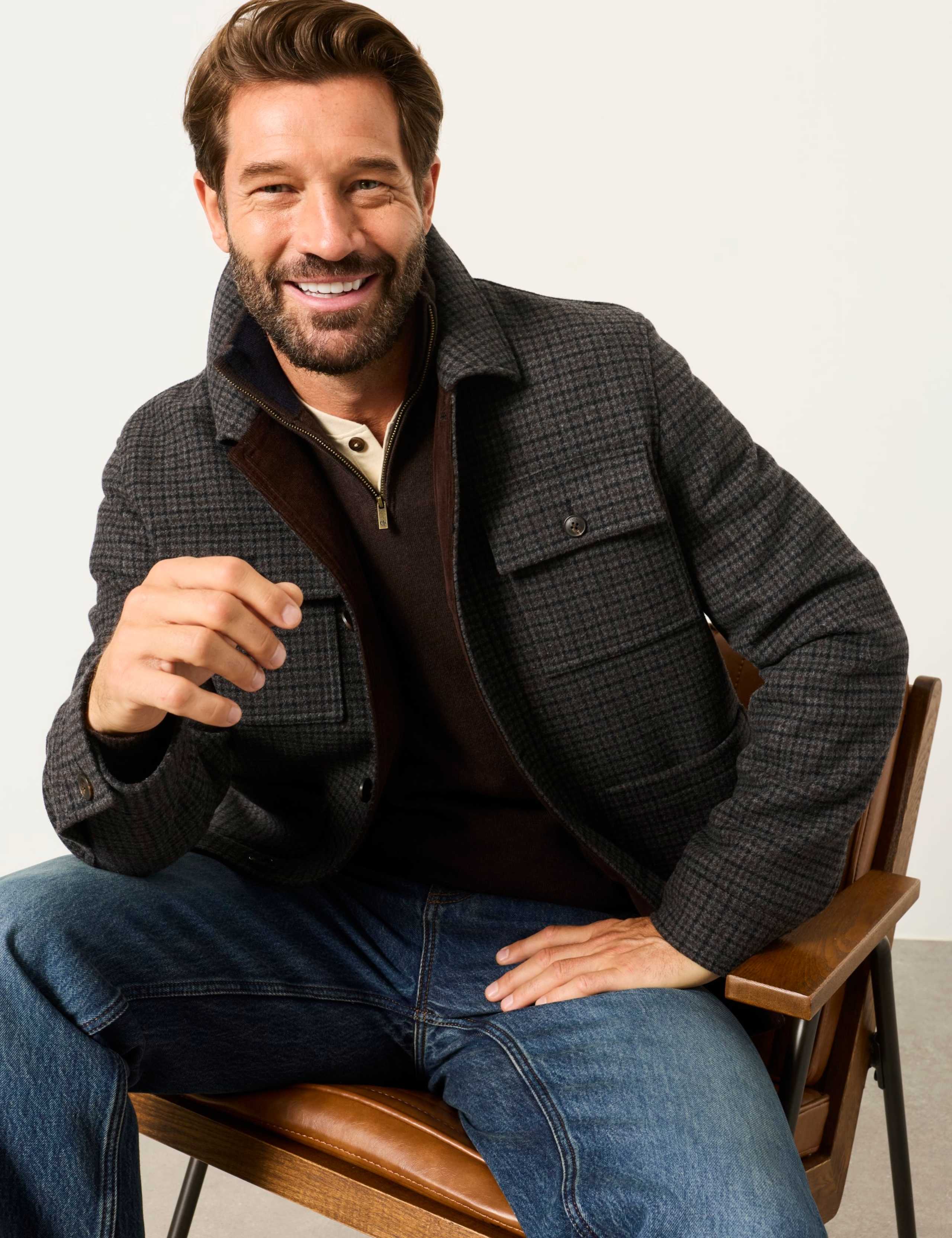Wool Blend Checked Barn Jacket 6 of 7