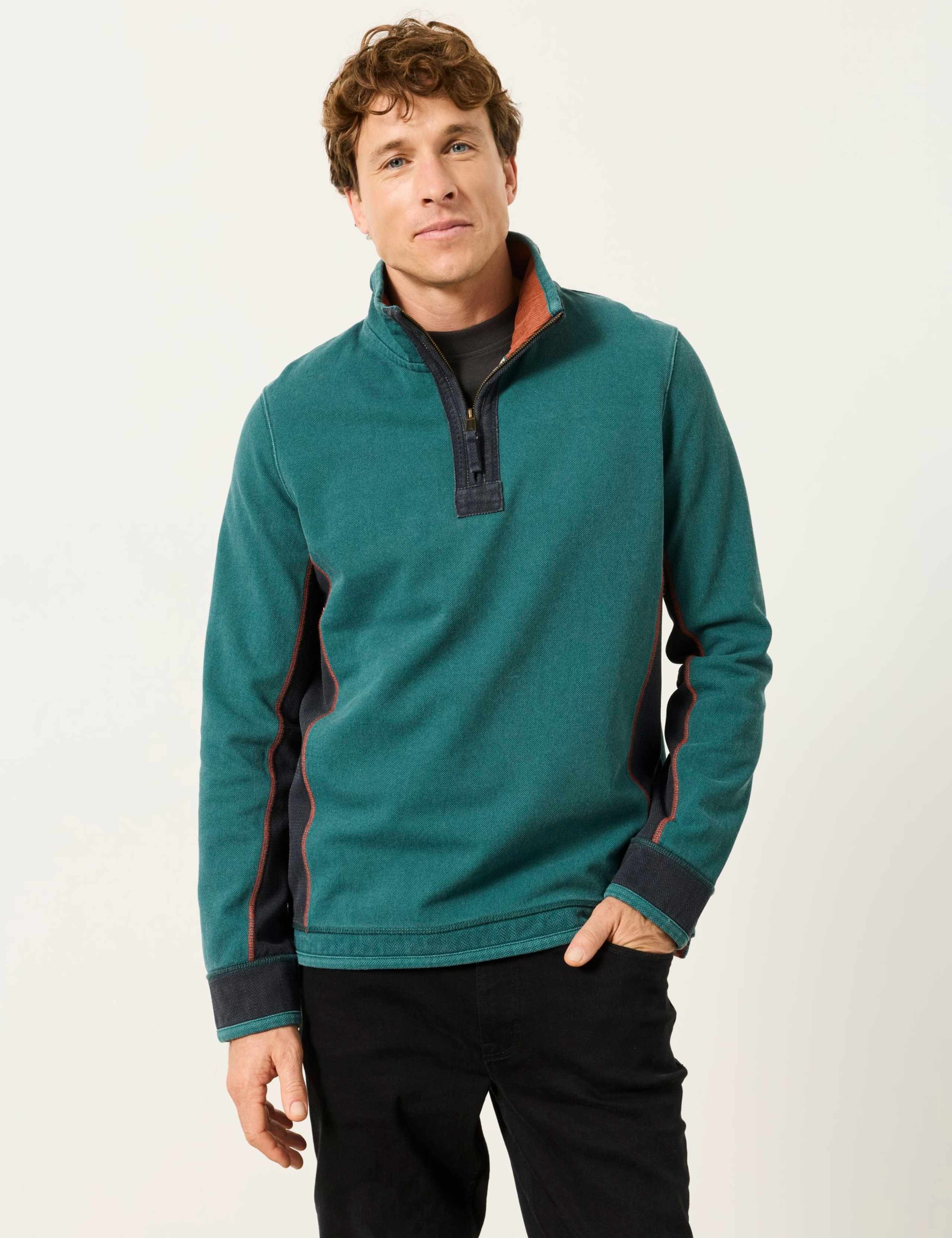 Pure Cotton Half Zip Long Sleeve Sweatshirt 3 of 6