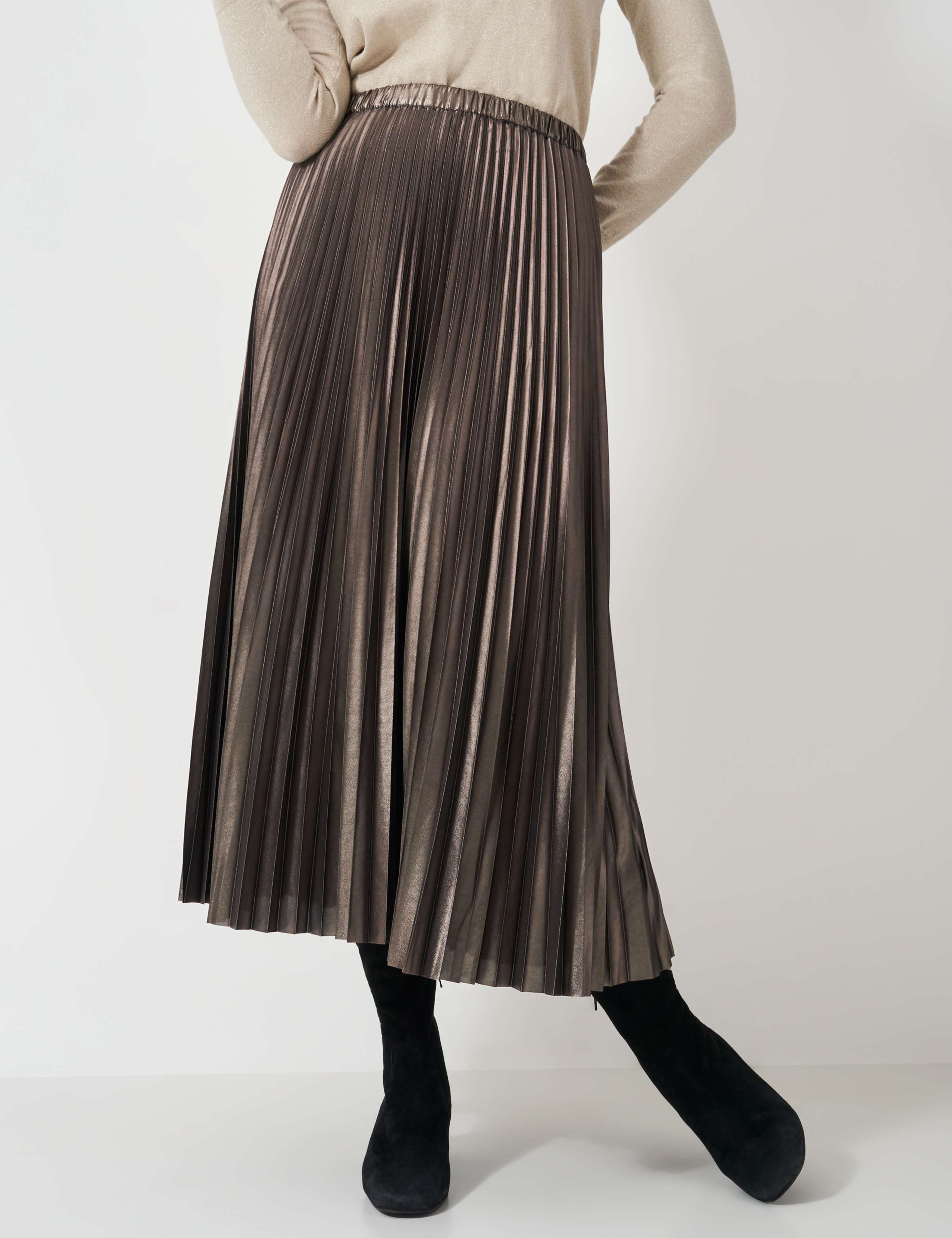 Metallic Pleated Midi Skirt 1 of 5