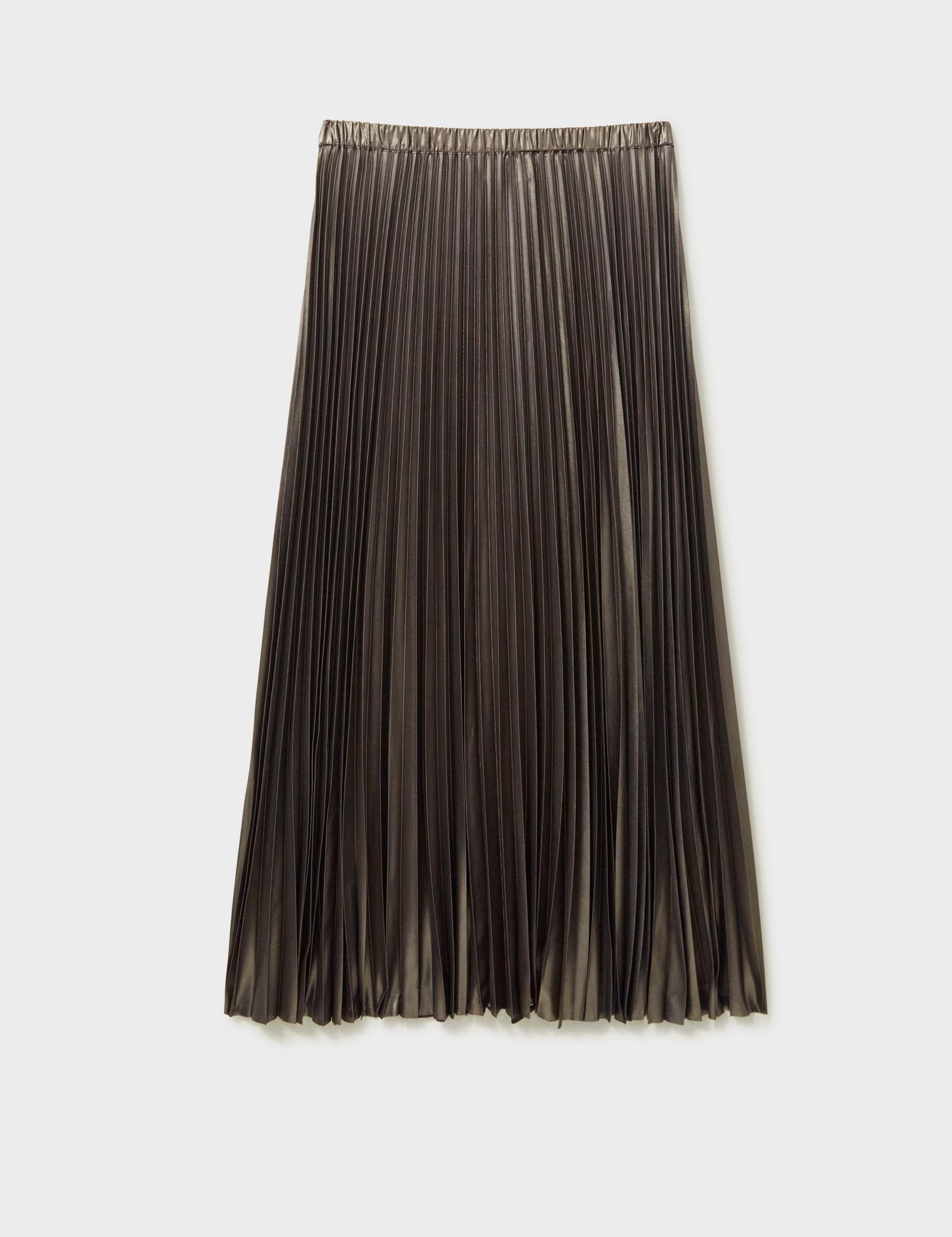 Metallic Pleated Midi Skirt 2 of 5