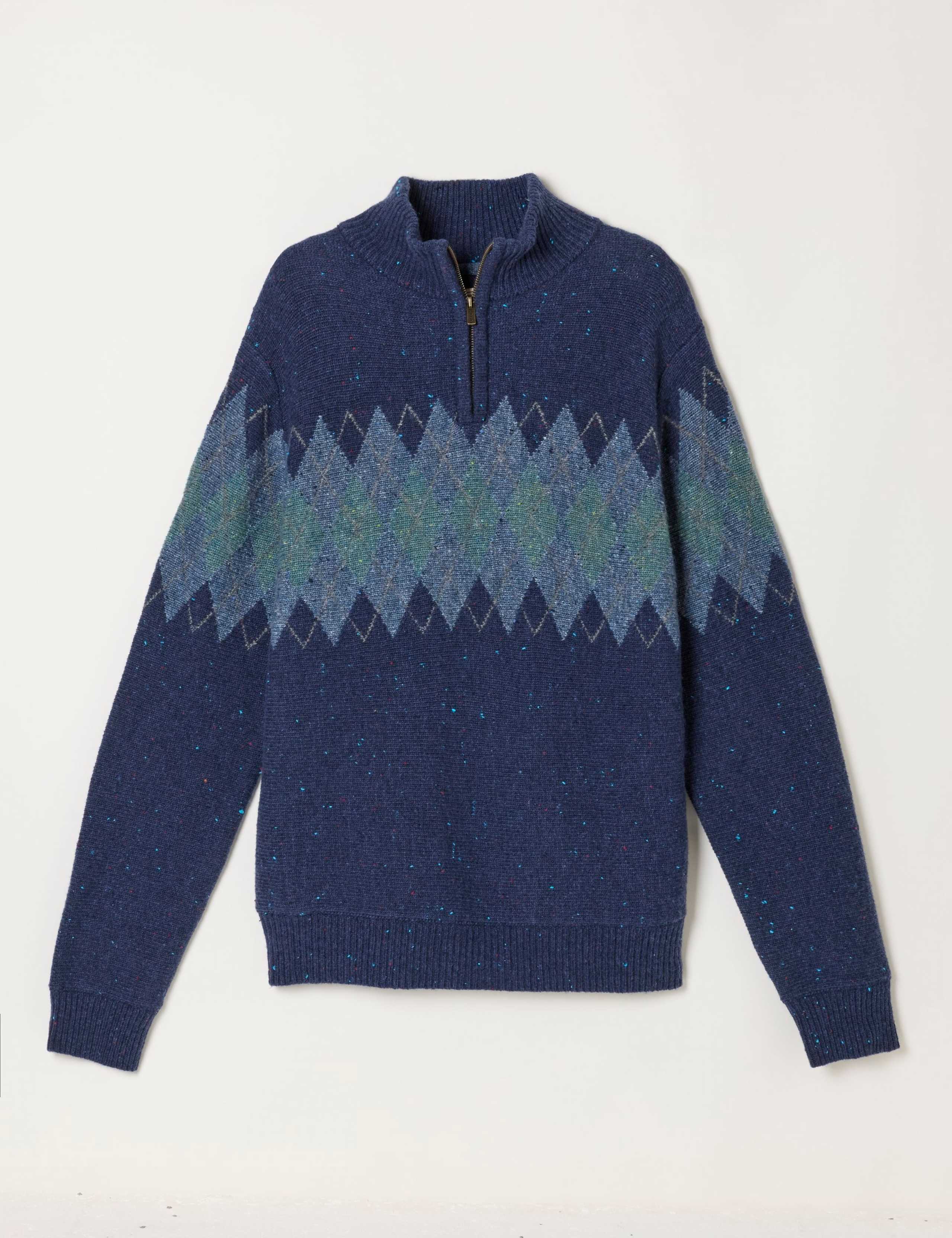 Argyle Half Zip Knitted Jumper 2 of 5