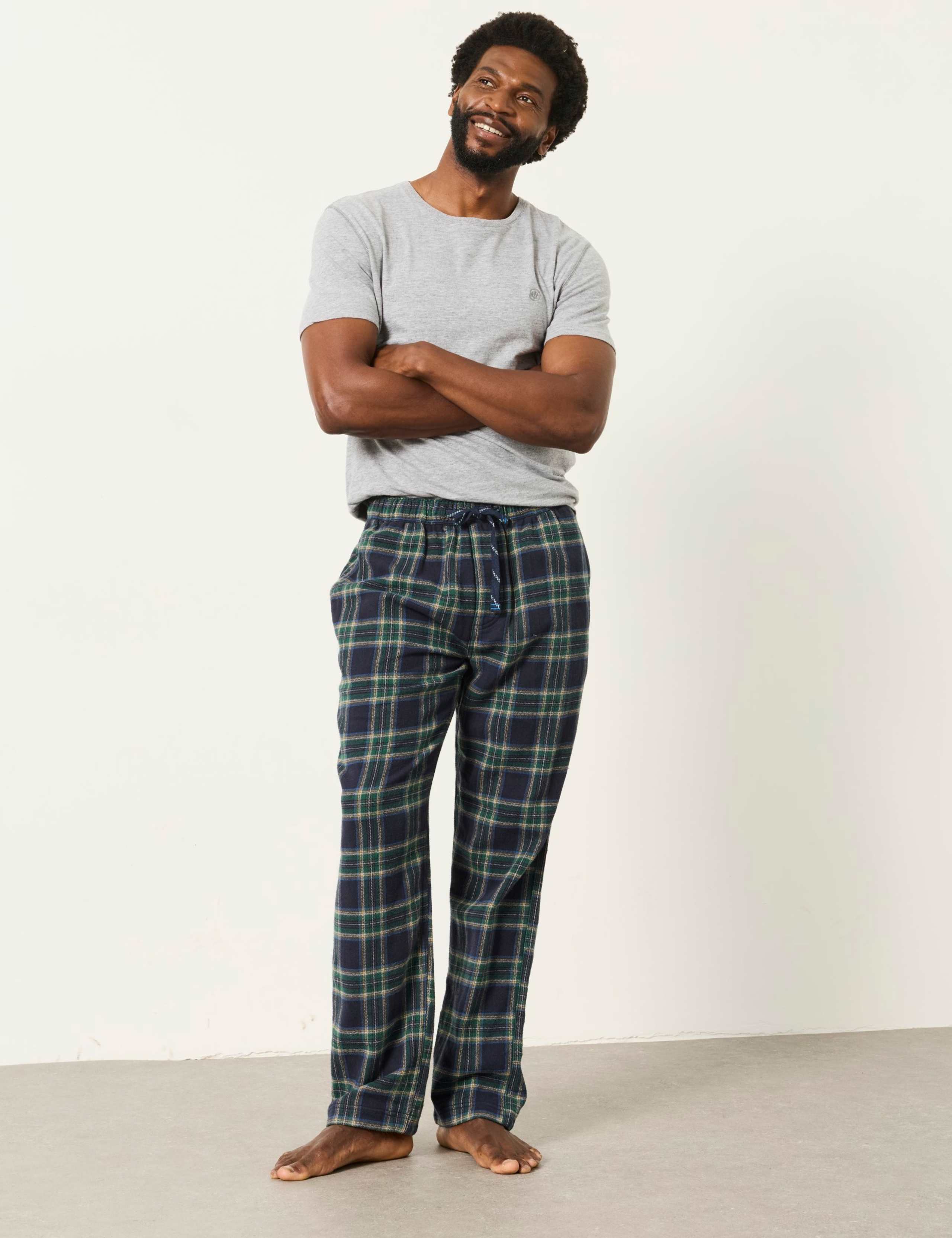 Pure Cotton Checked Pyjama Bottoms 3 of 6