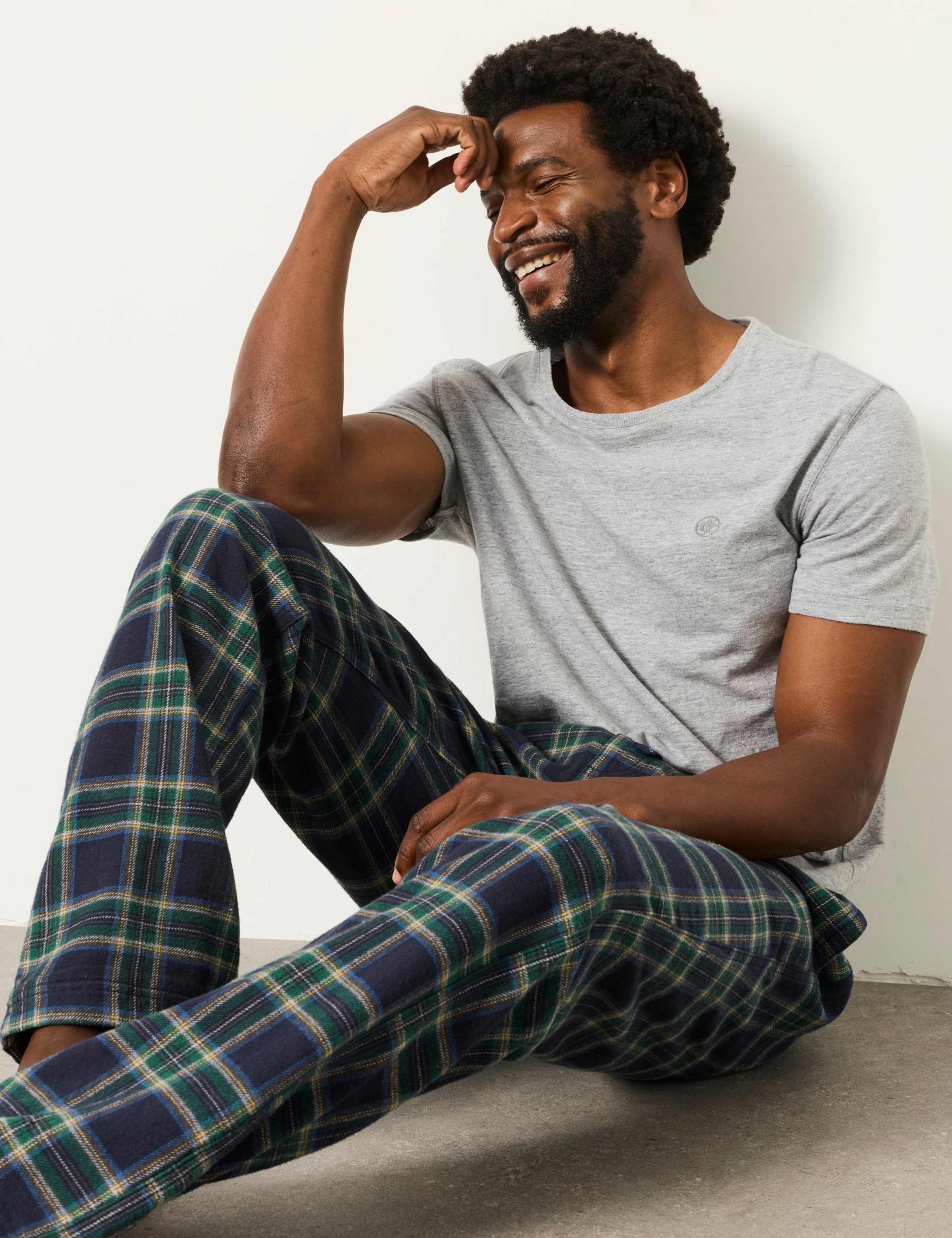 Pure Cotton Checked Pyjama Bottoms 5 of 6