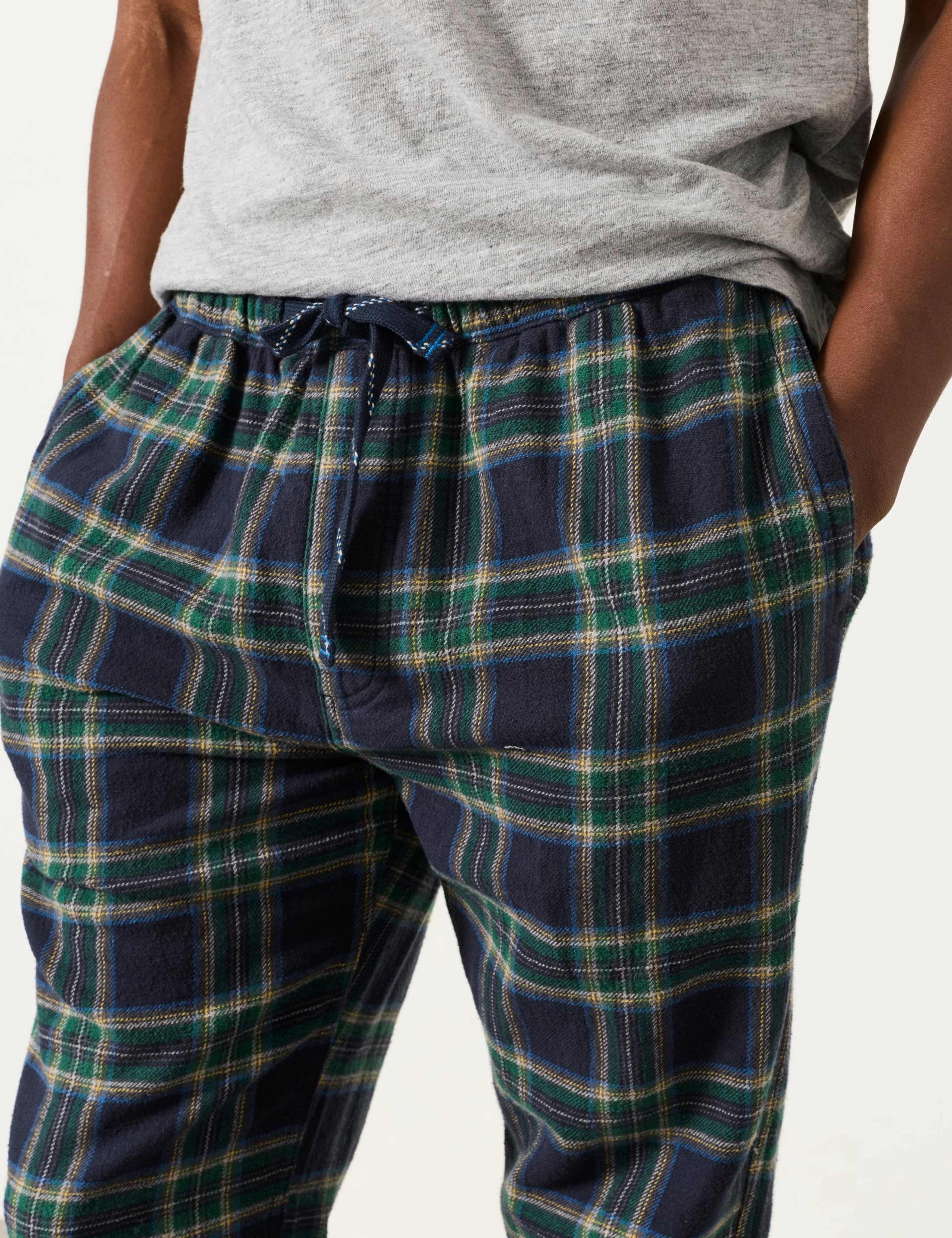 Pure Cotton Checked Pyjama Bottoms 6 of 6