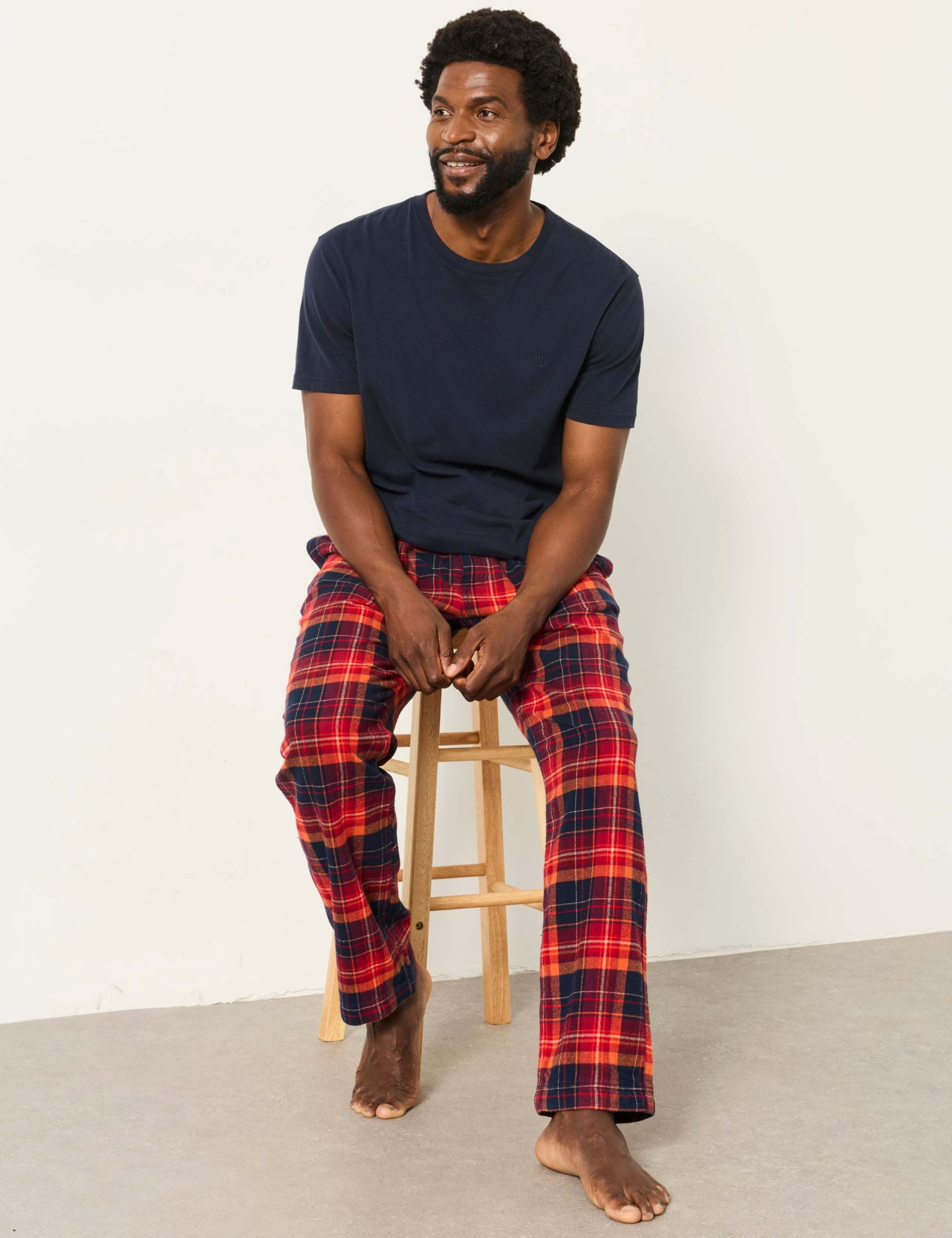 Pure Cotton Checked Pyjama Bottoms 4 of 5
