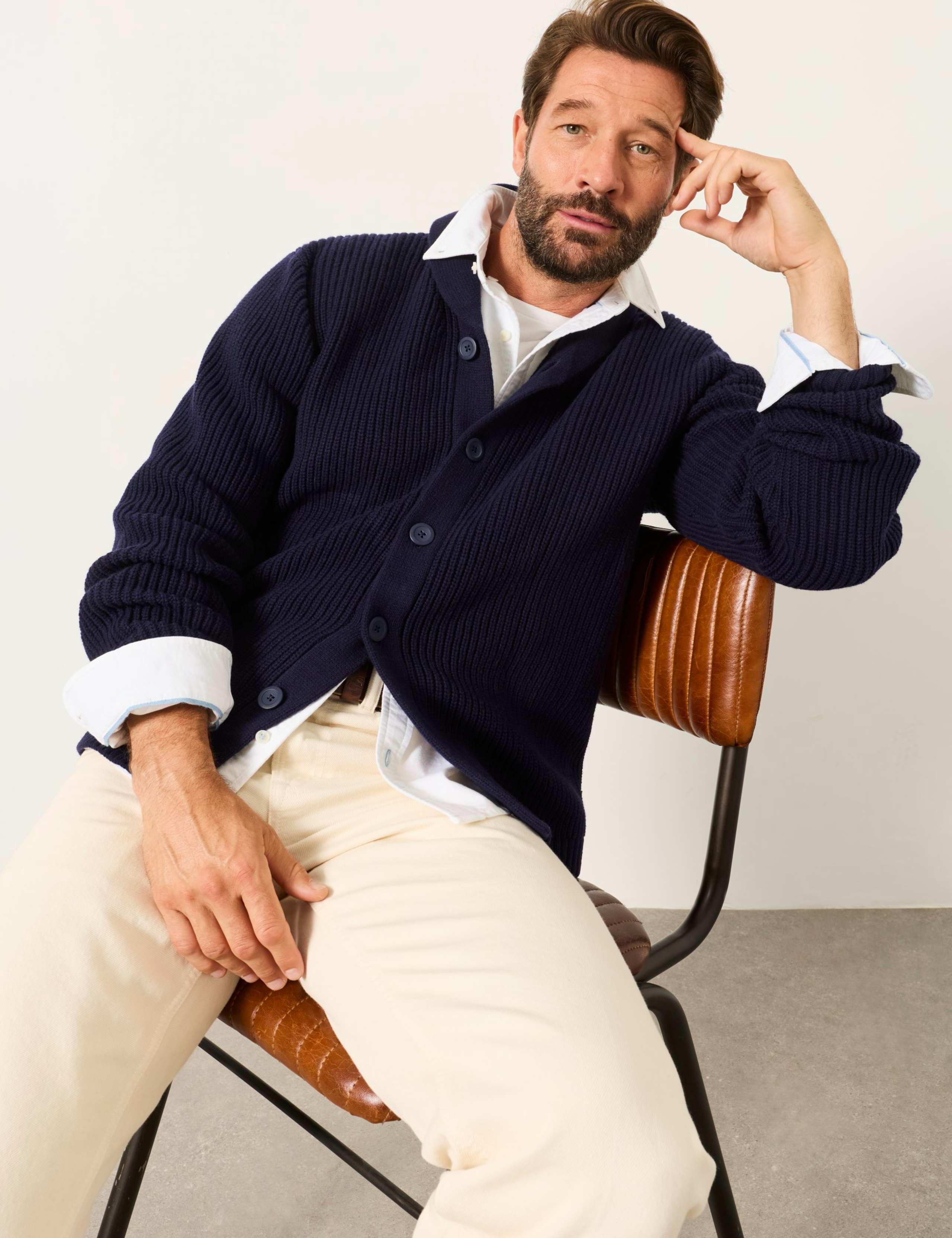 Cotton Rich Shawl Neck Cardigan 3 of 5