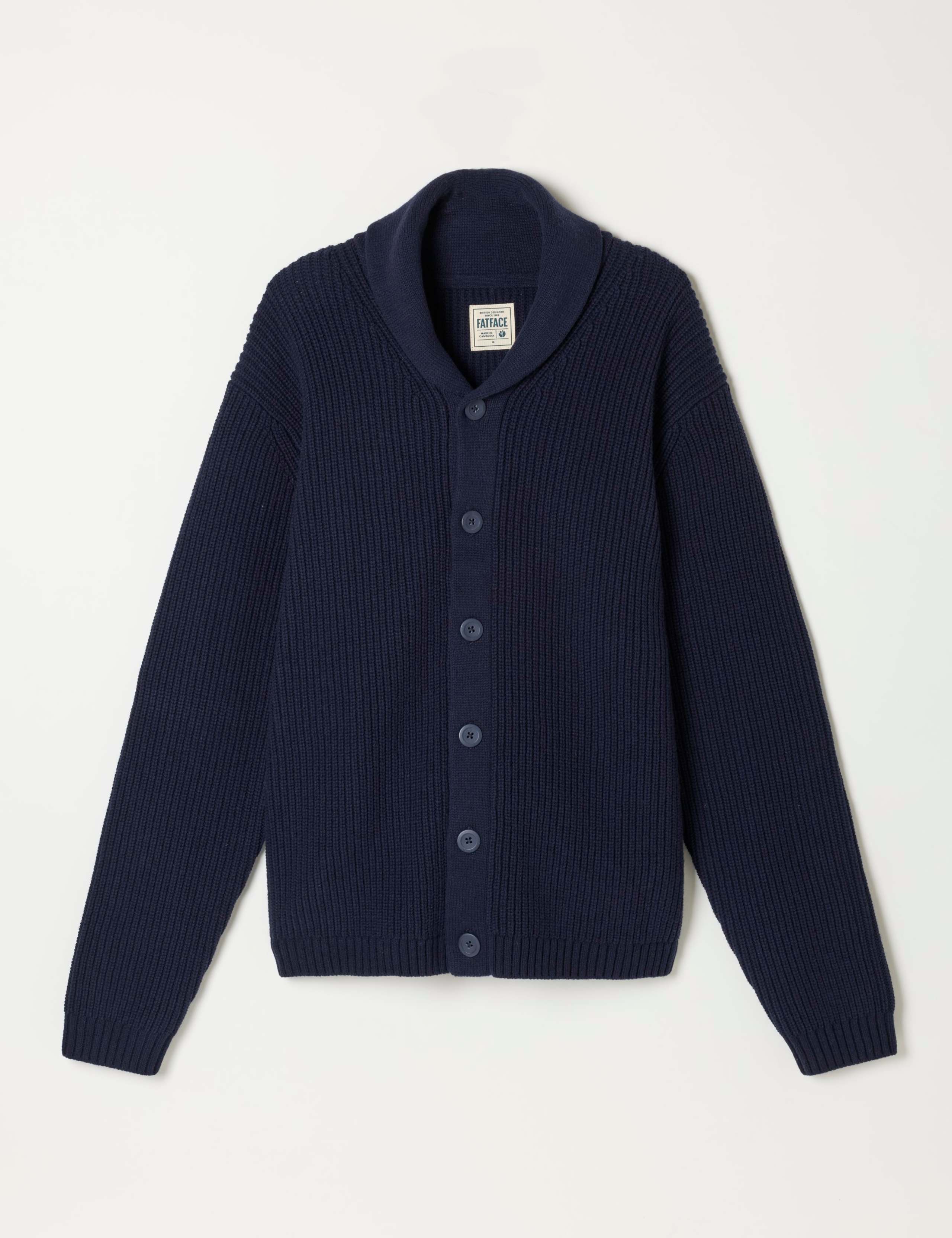 Cotton Rich Shawl Neck Cardigan 2 of 5
