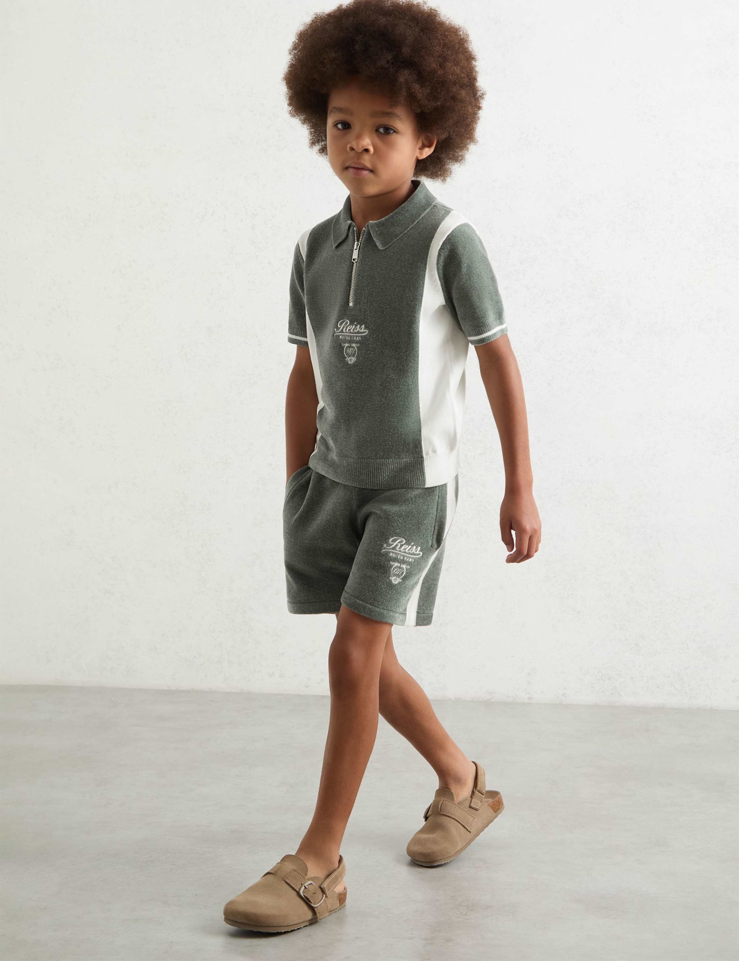 Pure Wool Side Stripe Half Zip Polo Shirt (3-14 Yrs) 3 of 4
