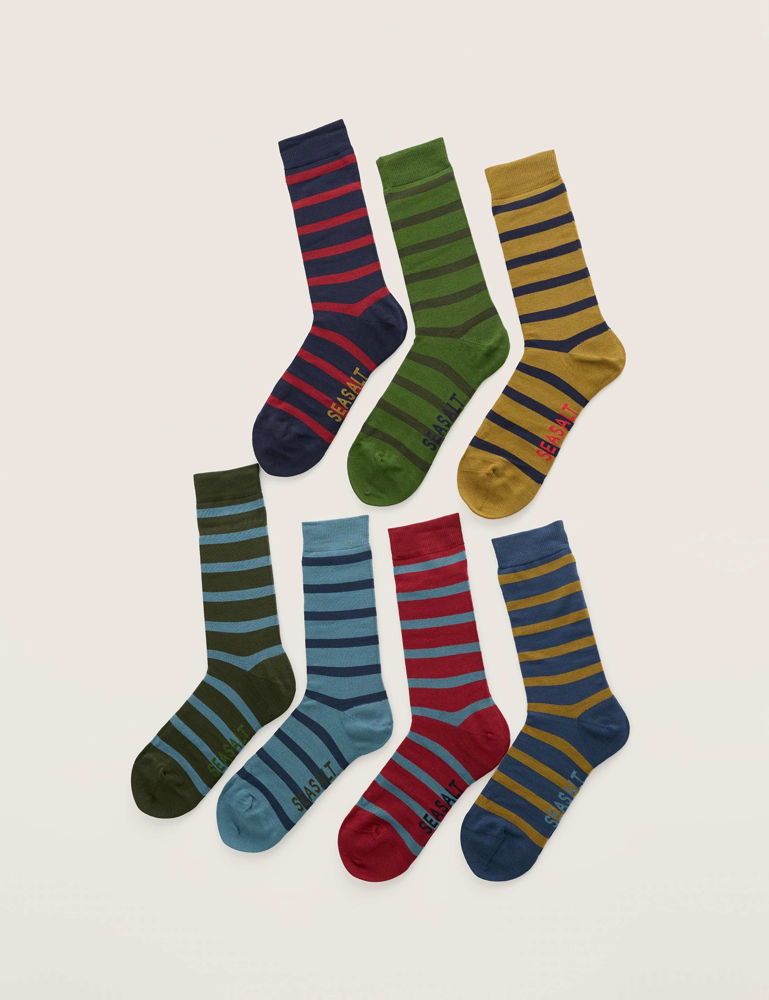 7 Pack Striped Sailor Socks Gift Box 2 of 3