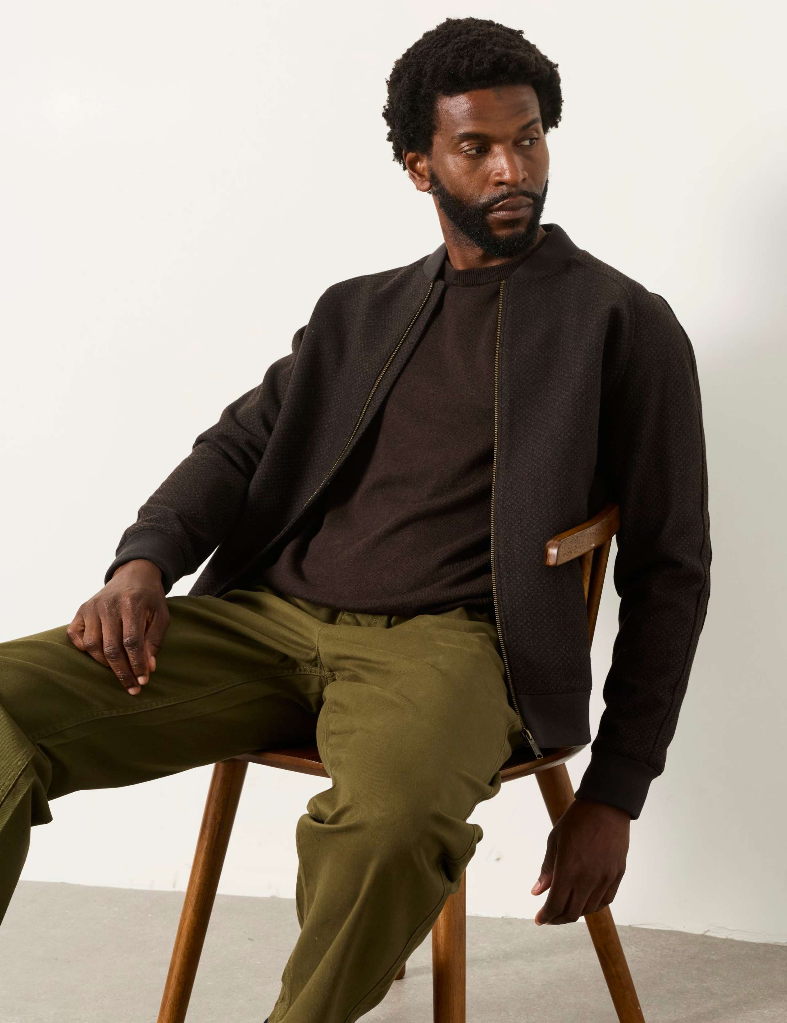 Wool Blend Bomber Jacket 4 of 6