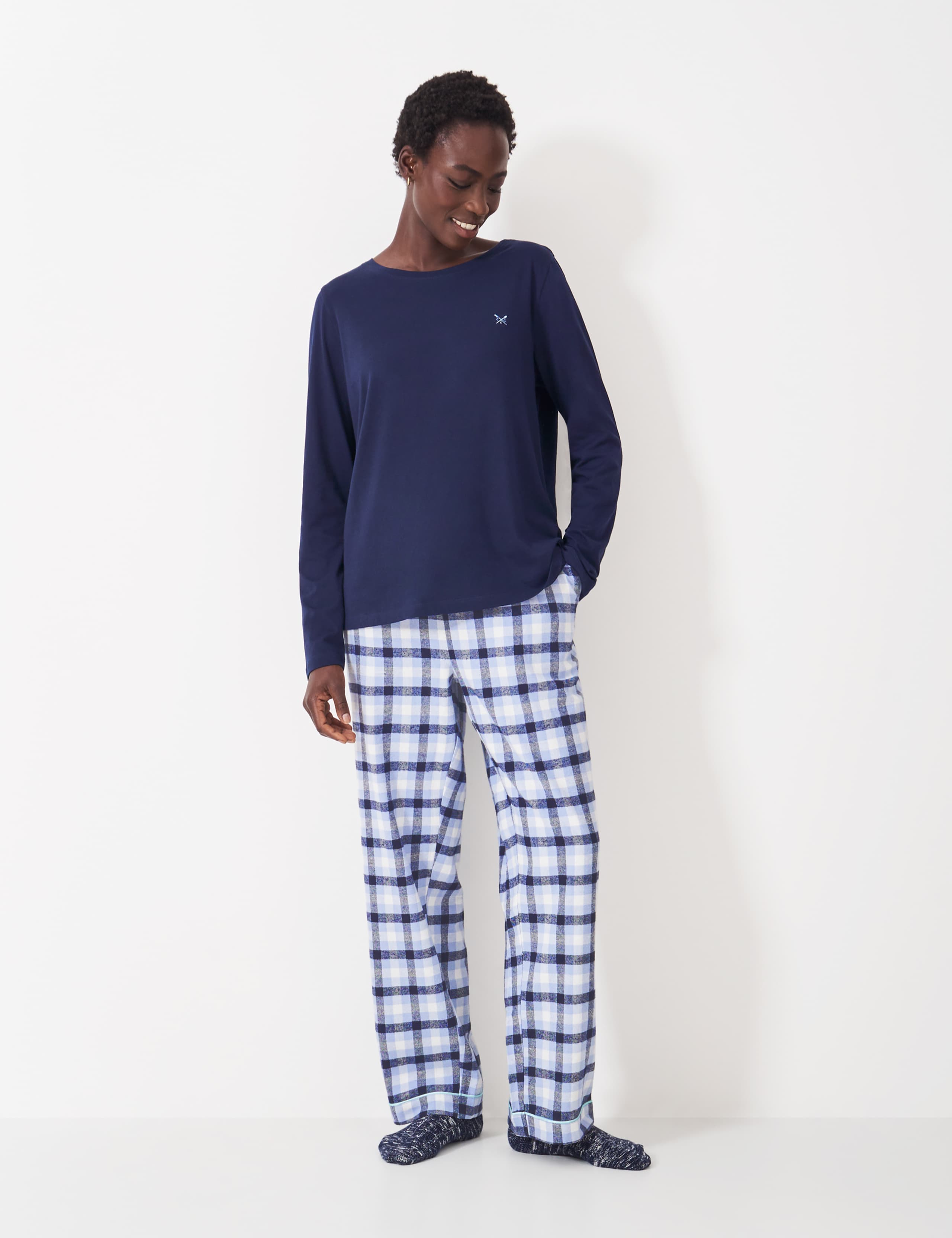 Pure Cotton Checked Pyjama Set 3 of 5
