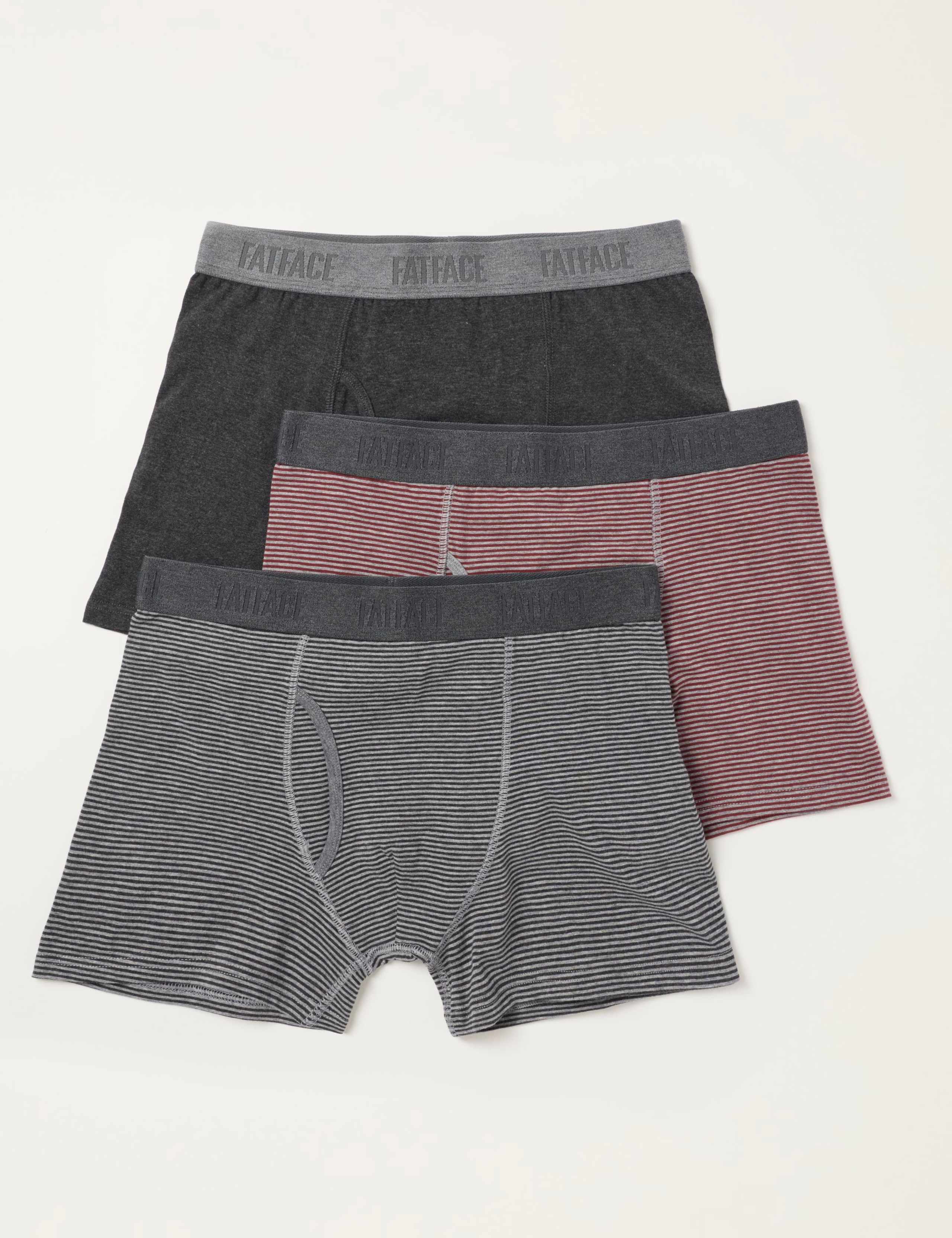 3 Pack Cotton Rich Striped Boxers 1 of 2
