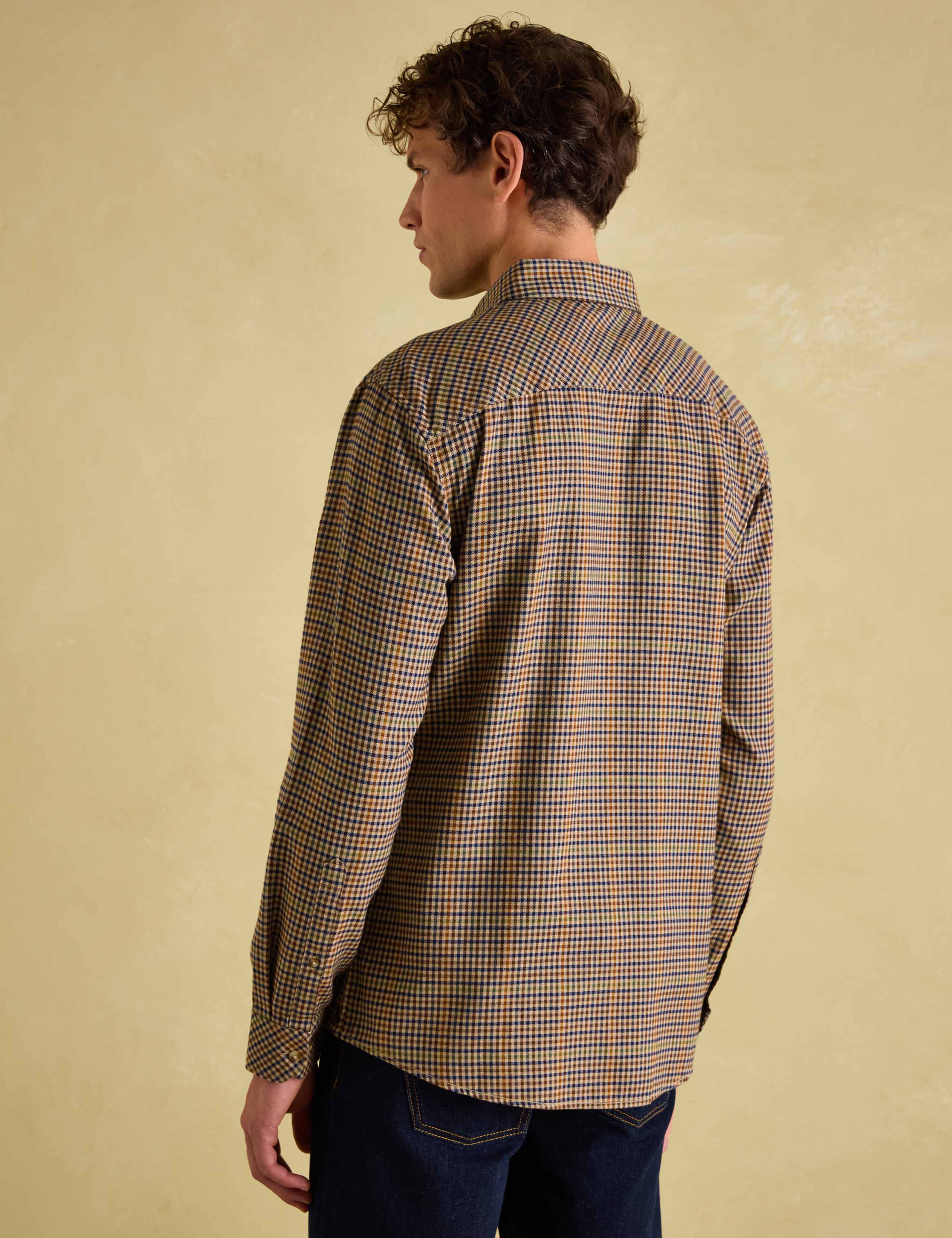 Pure Cotton Micro Check Oxford Shirt 4 of 7
