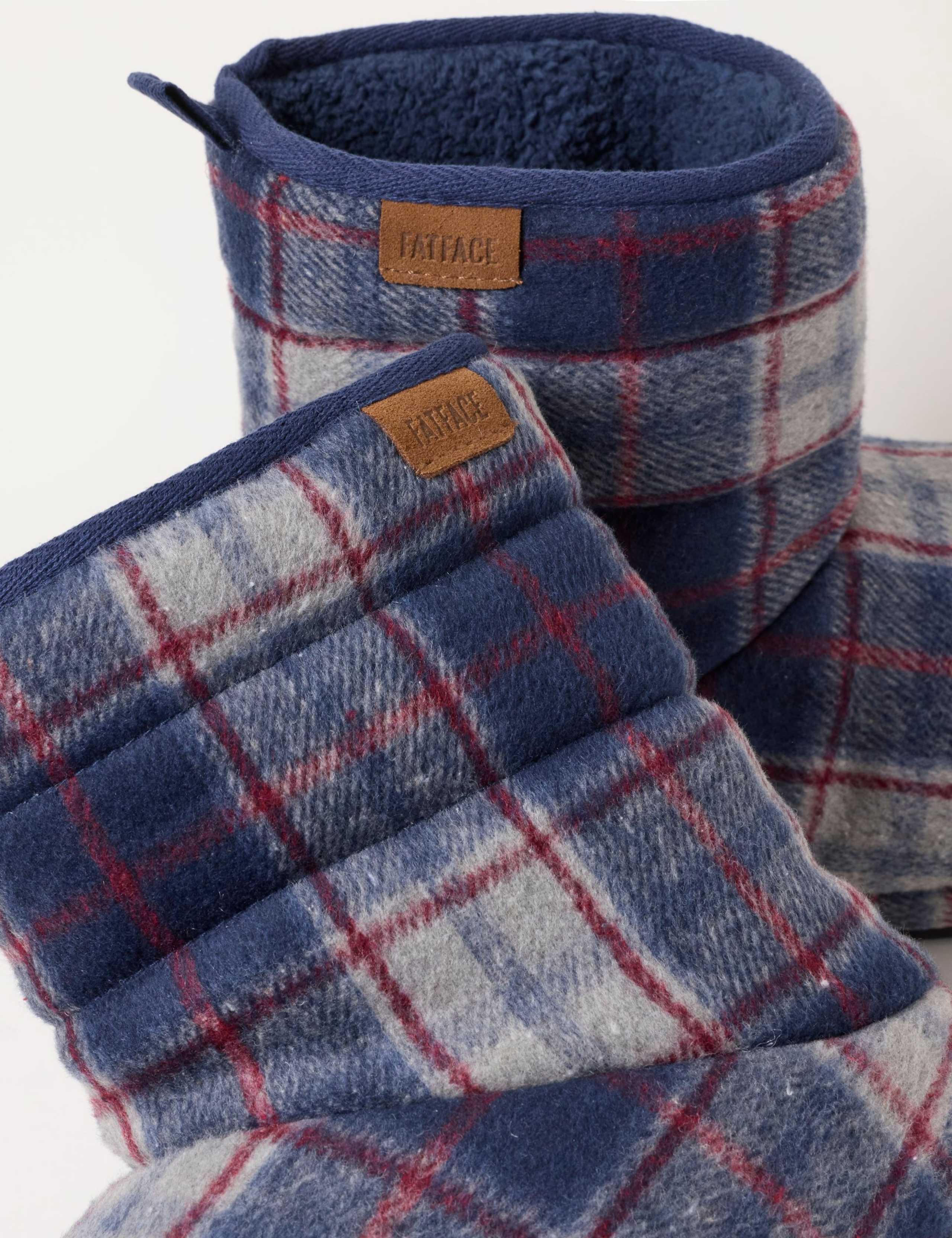 Checked Fleece Lined Slipper Boots 3 of 3