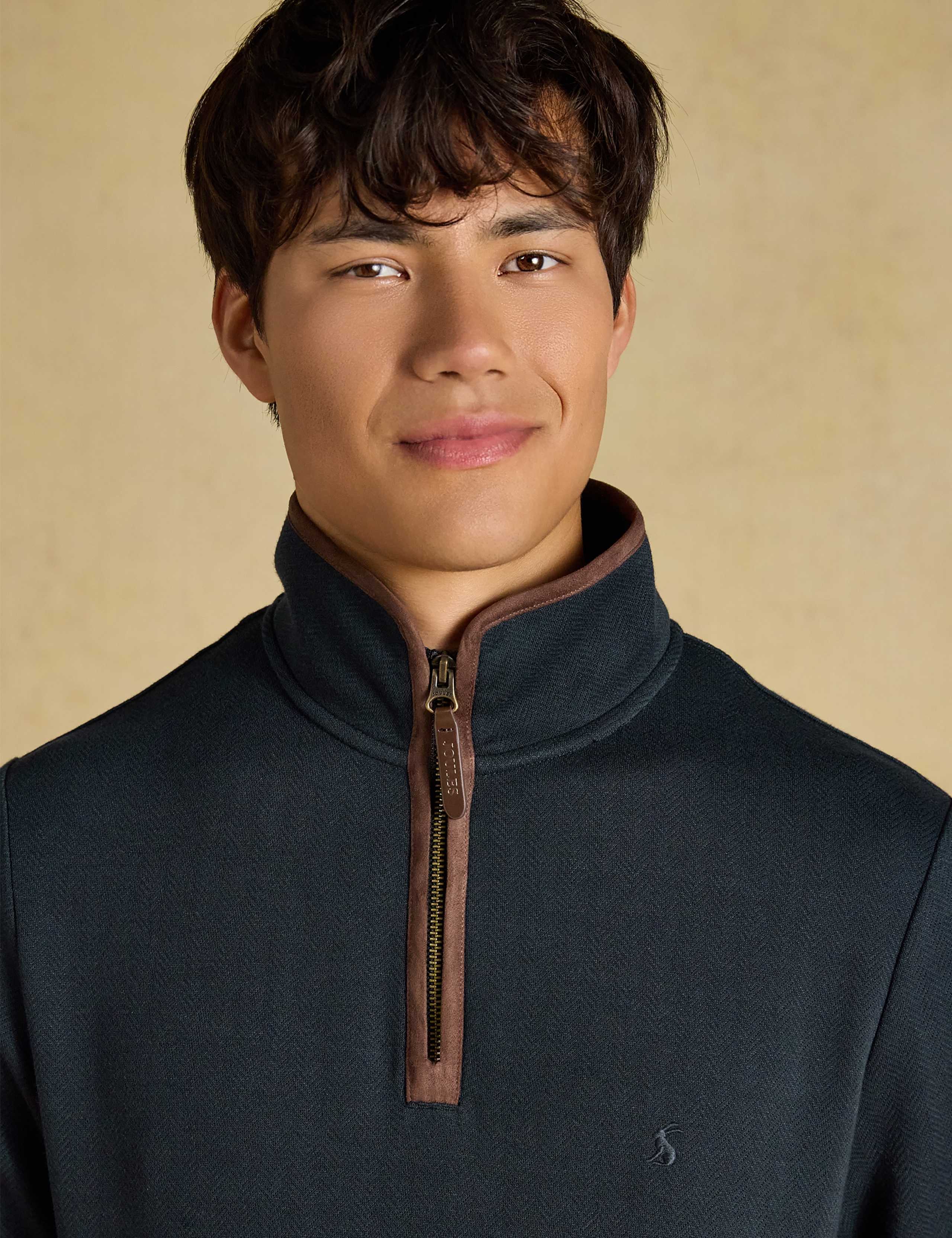Cotton Rich Funnel Neck Half Zip Sweatshirt 3 of 7