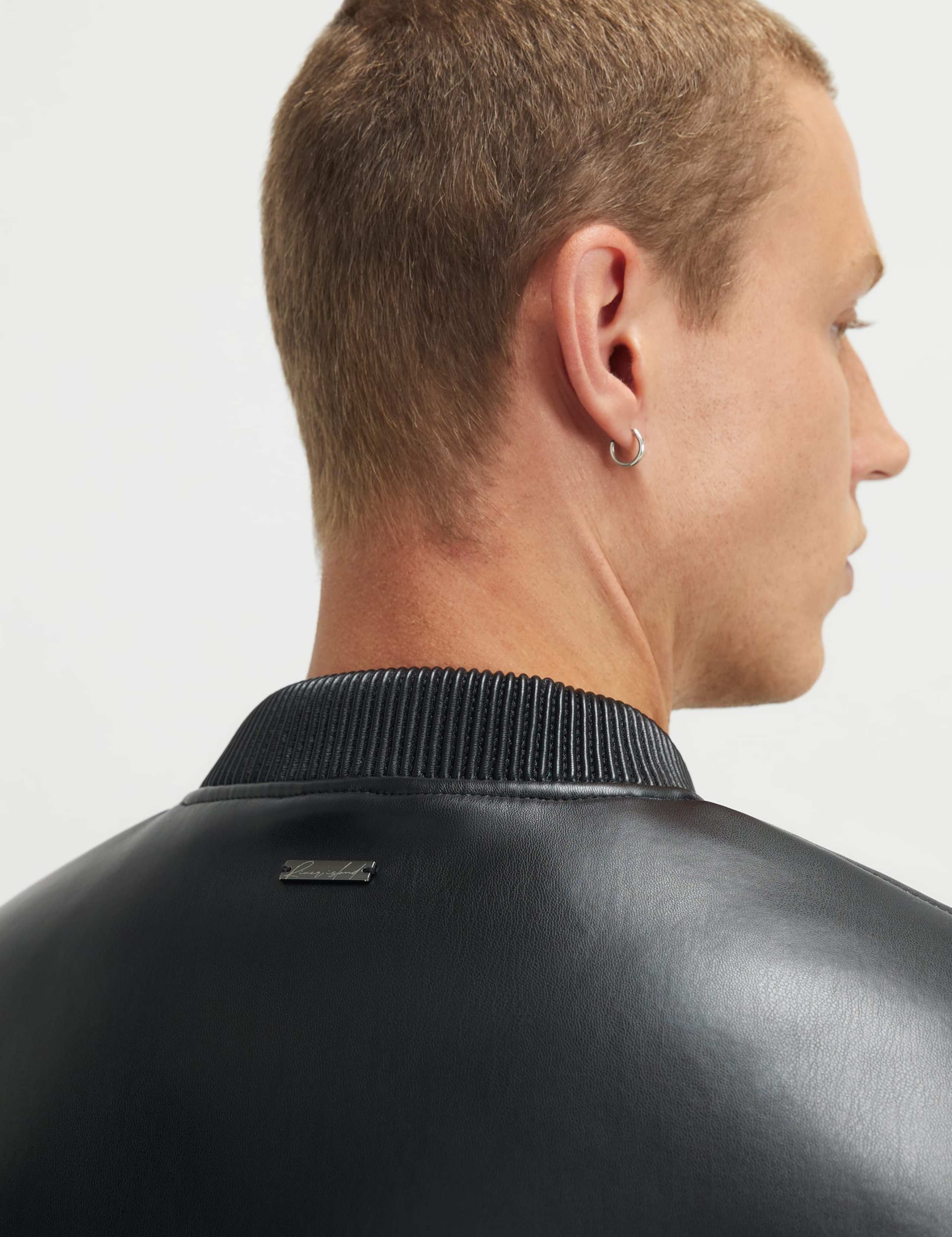 Faux Leather Bomber Jacket 5 of 6