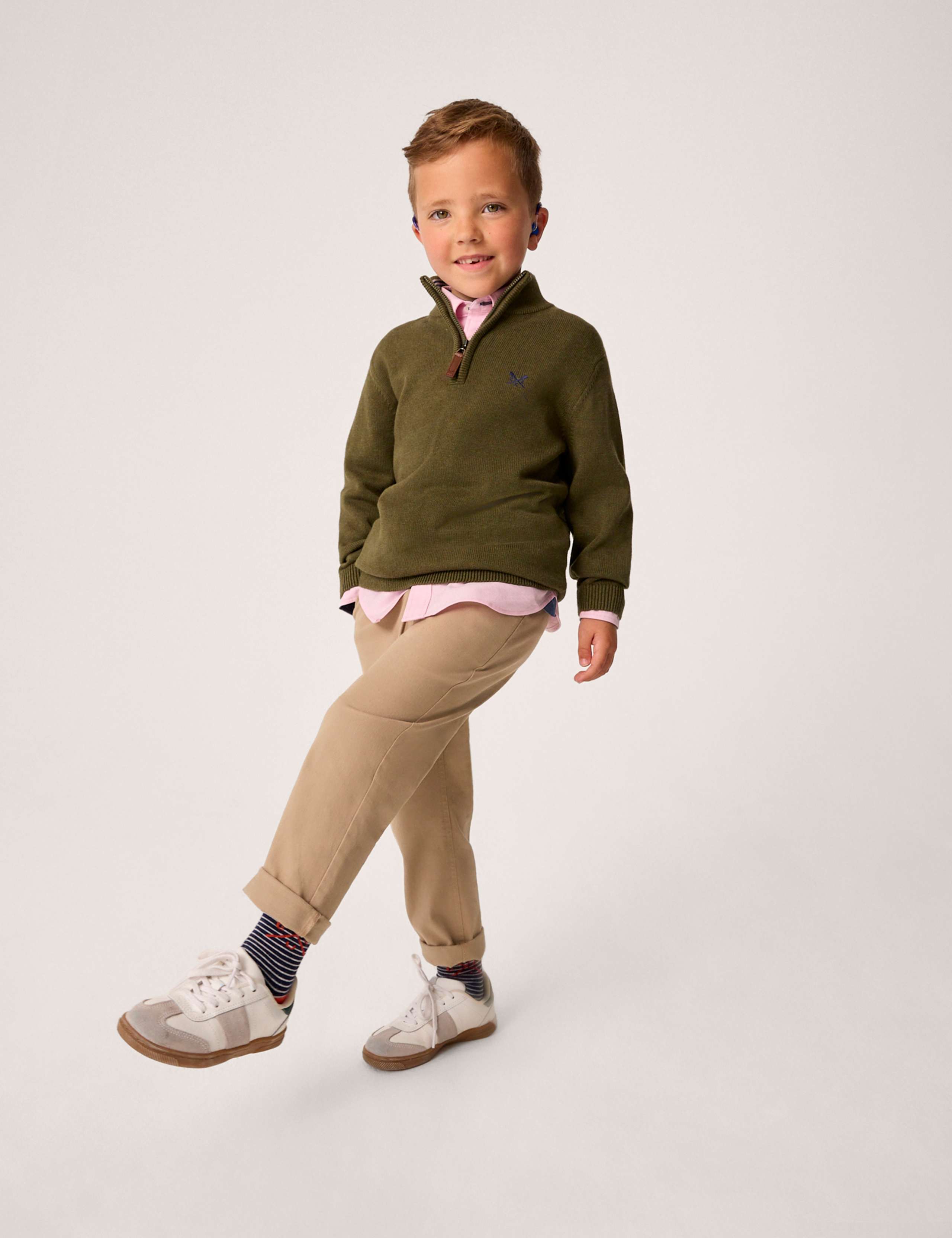 Pure Cotton Half Zip Jumper (3-12 Yrs) 1 of 6
