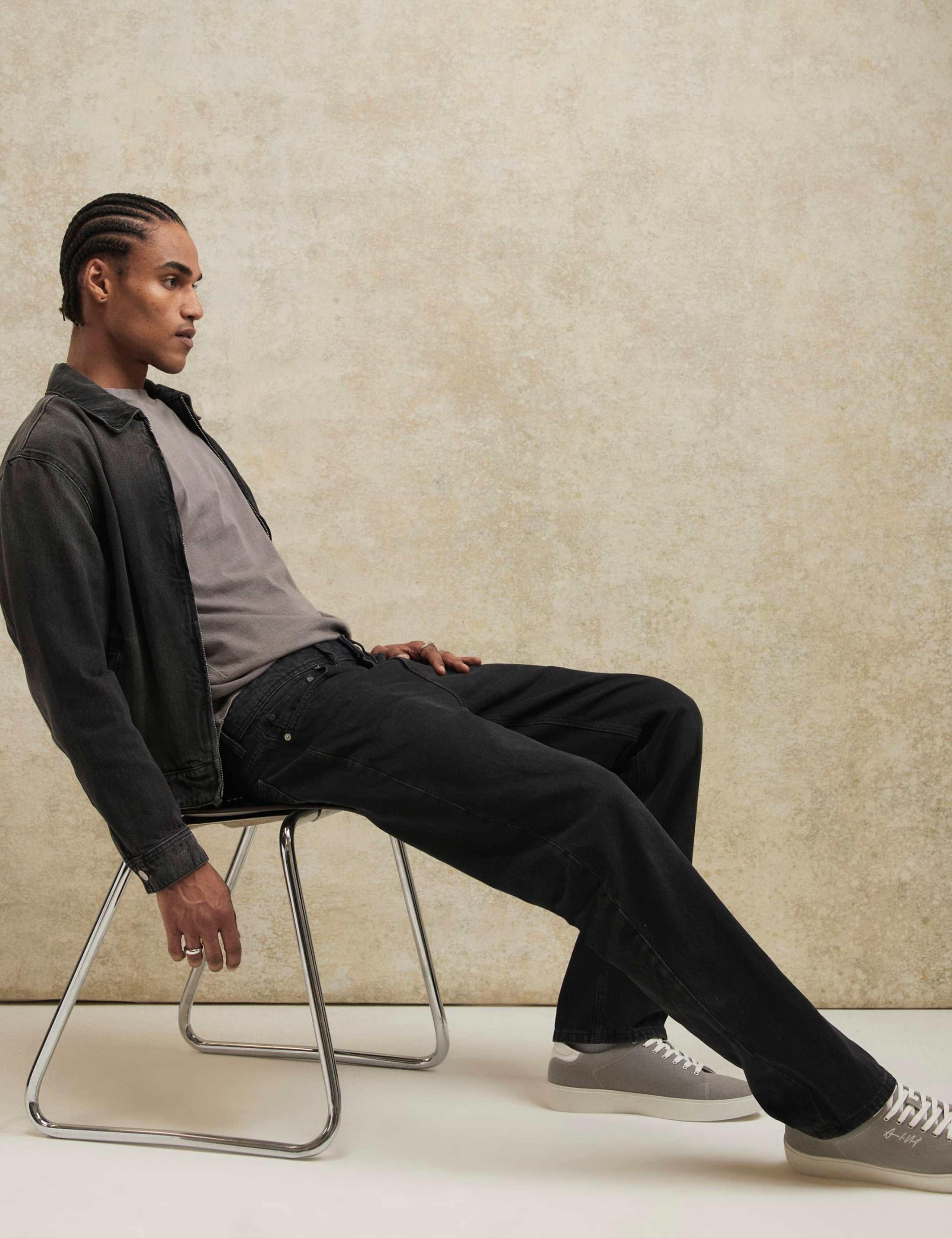Straight Fit Pure Cotton Jeans 2 of 6