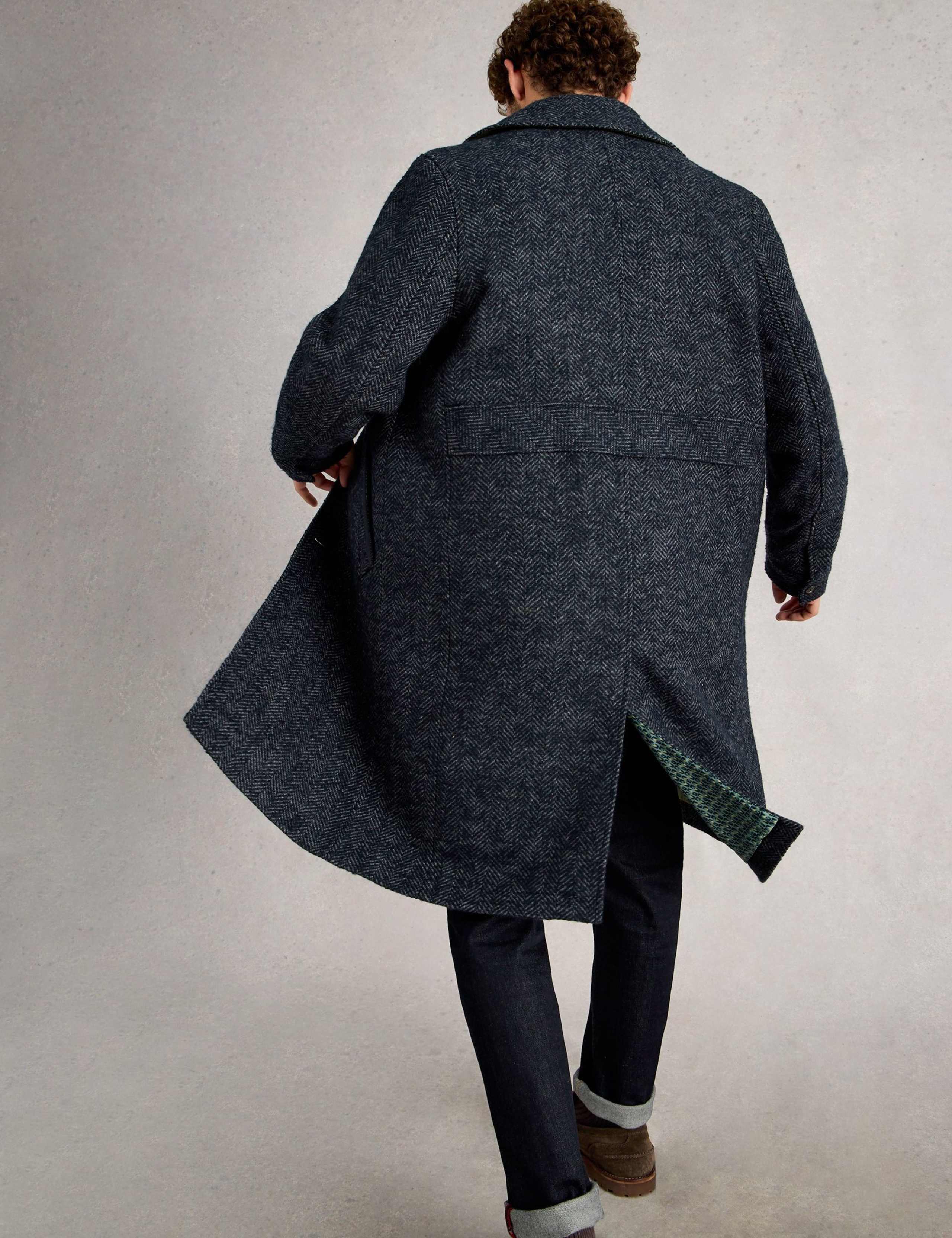 Wool Blend Herringbone Overcoat 3 of 6