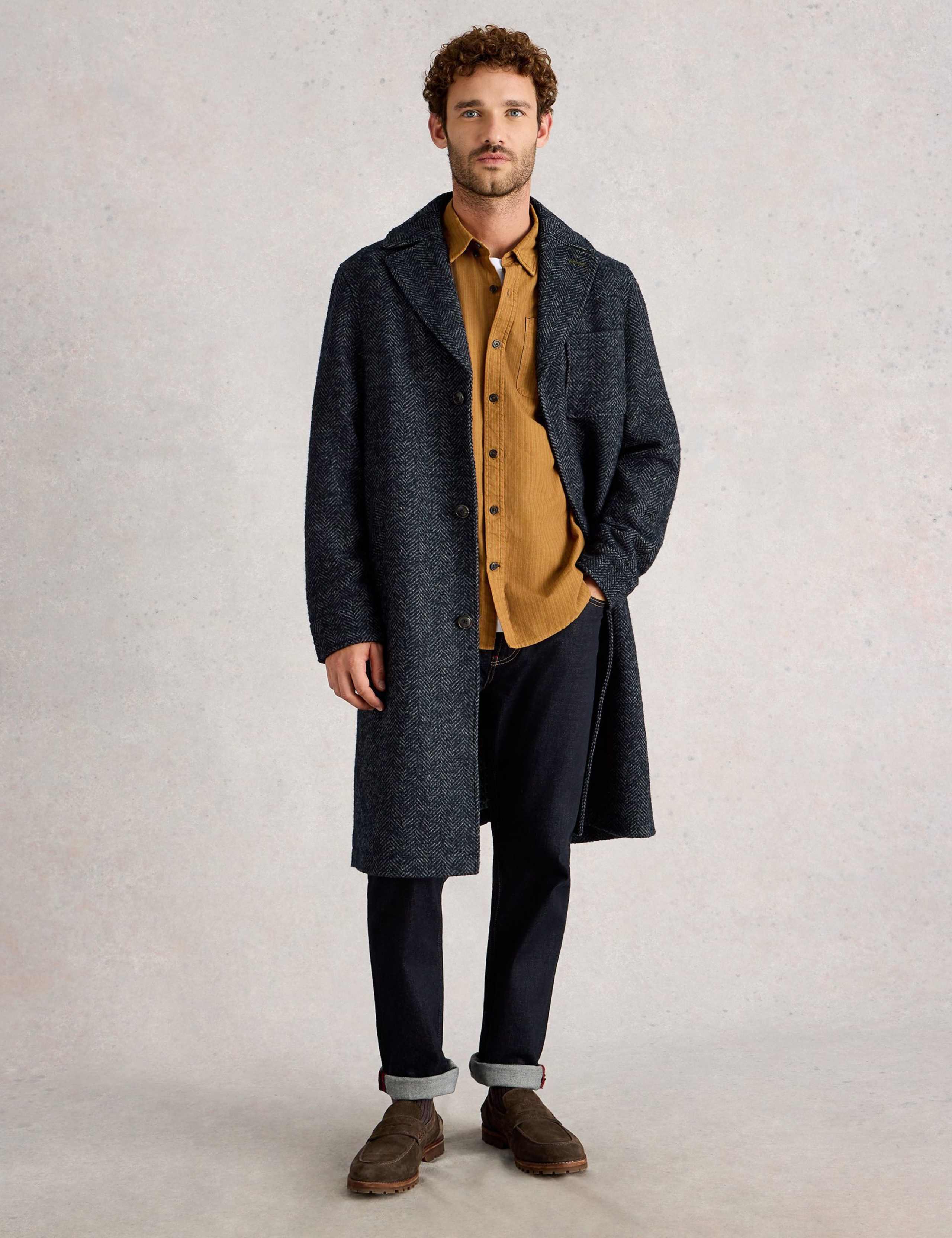 Wool Blend Herringbone Overcoat 4 of 6