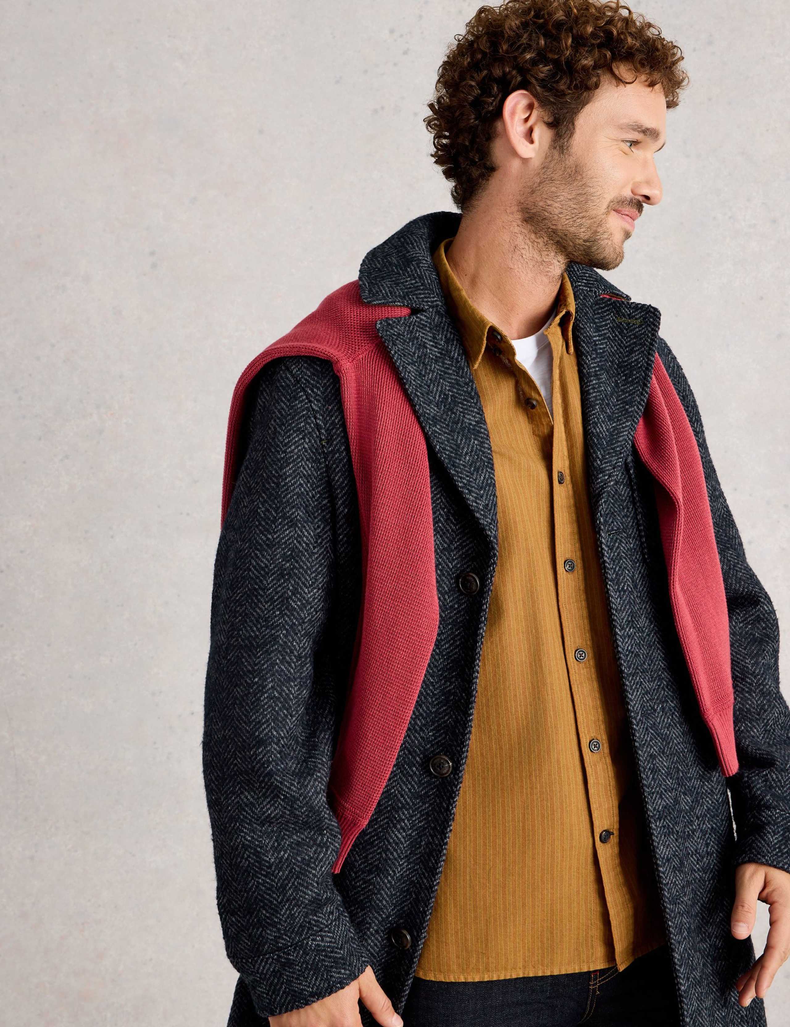 Wool Blend Herringbone Overcoat 5 of 6