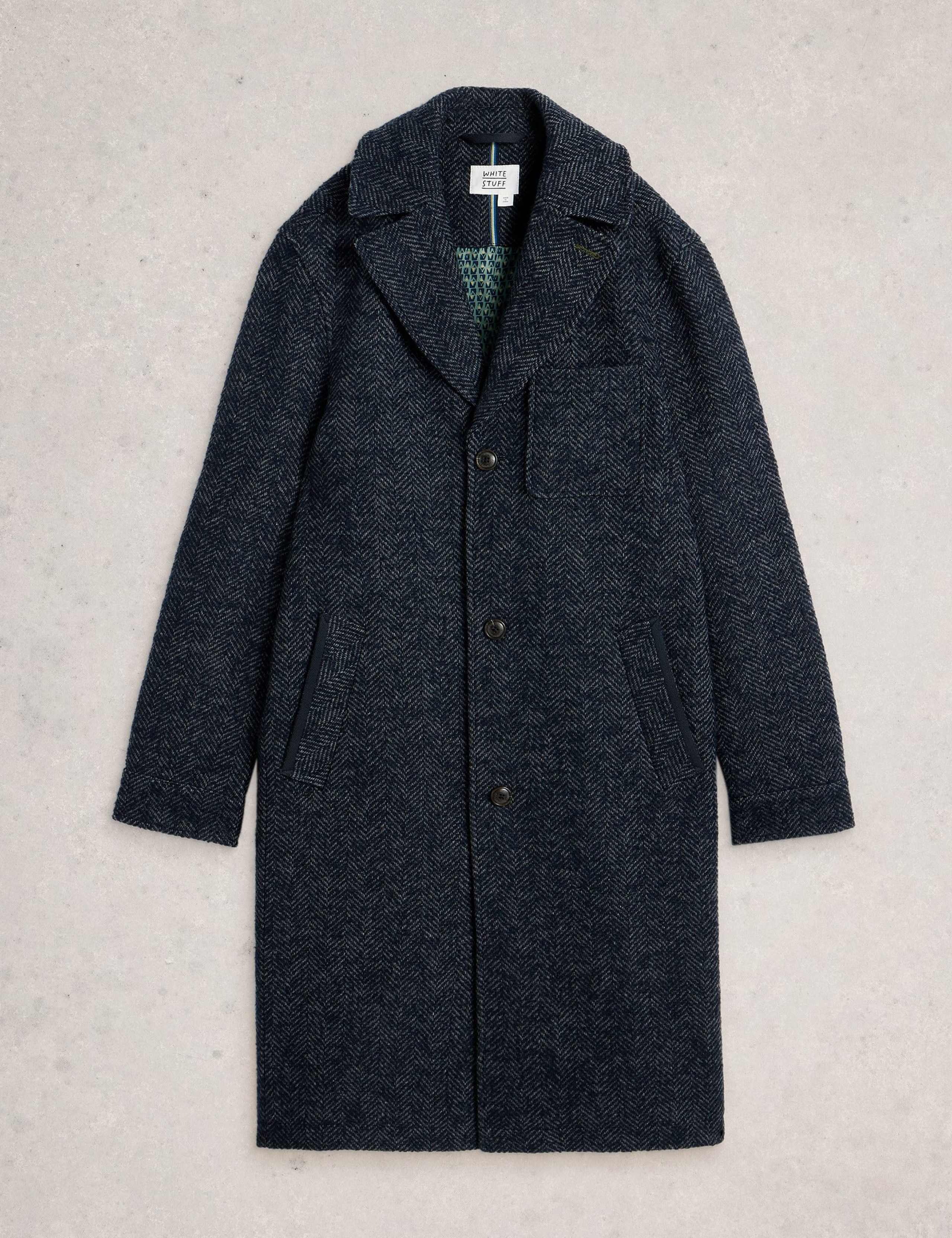 Wool Blend Herringbone Overcoat 2 of 6