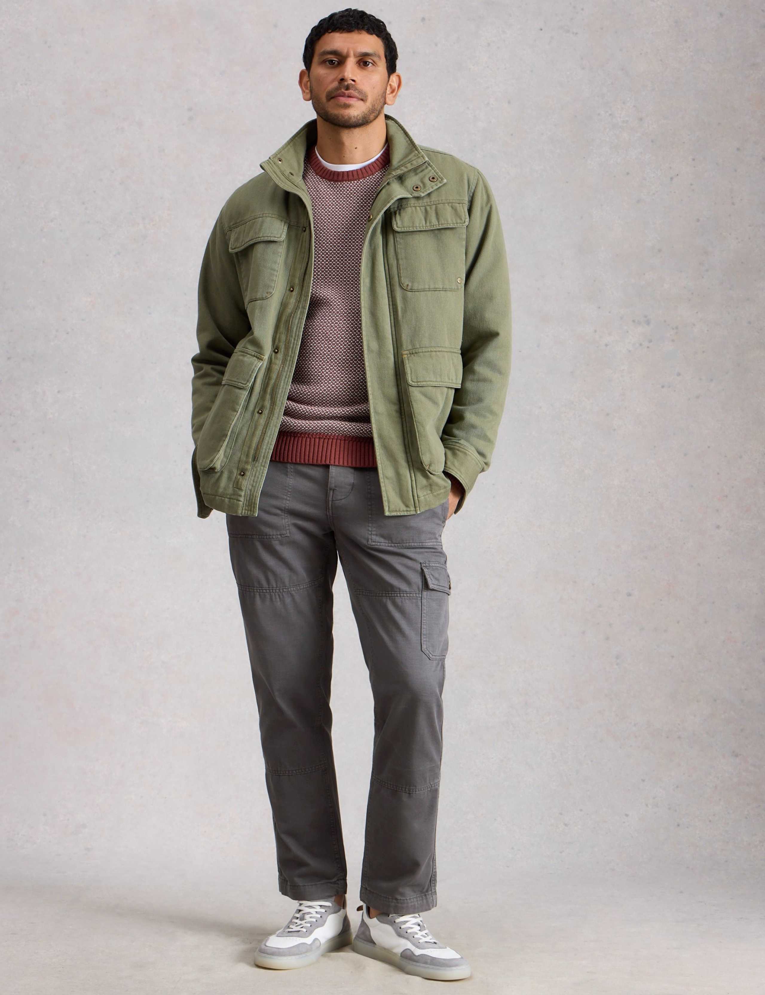 Loose Fit Pure Cotton Cargo Trousers 1 of 6