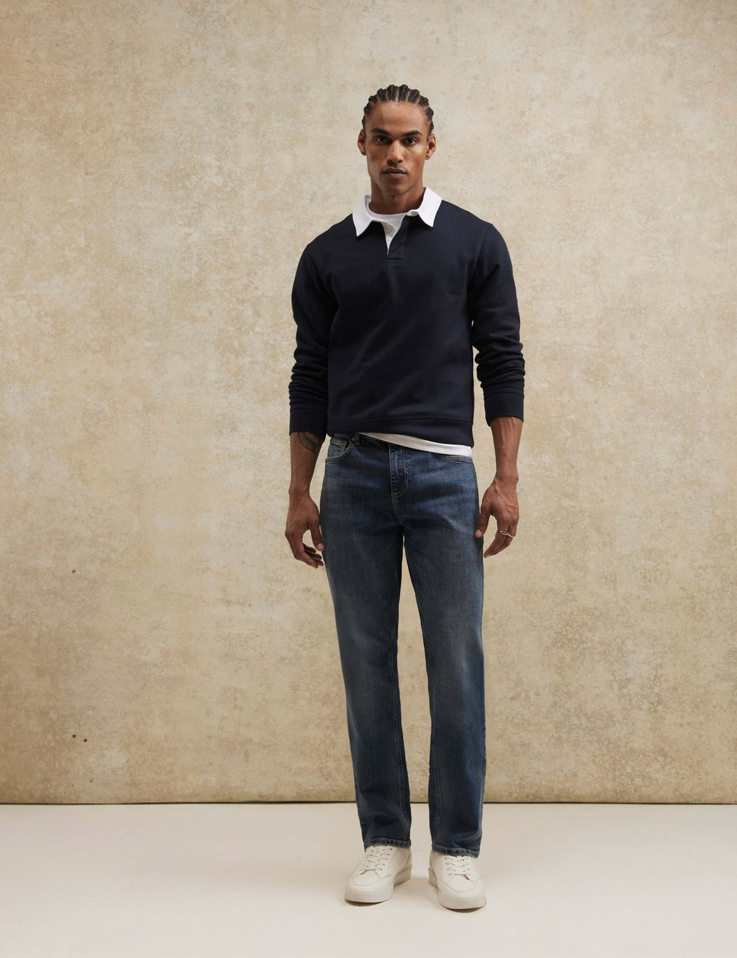 Straight Fit 5 Pocket Stretch Jeans 1 of 6