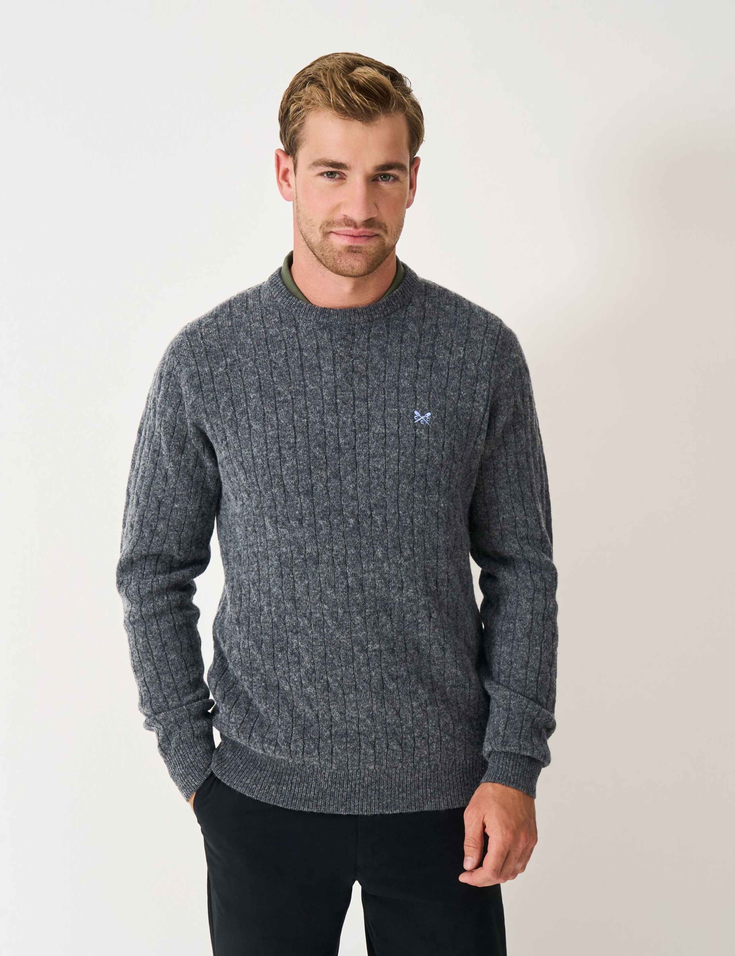 Lambswool Rich Cable Crew Neck Jumper 3 of 5