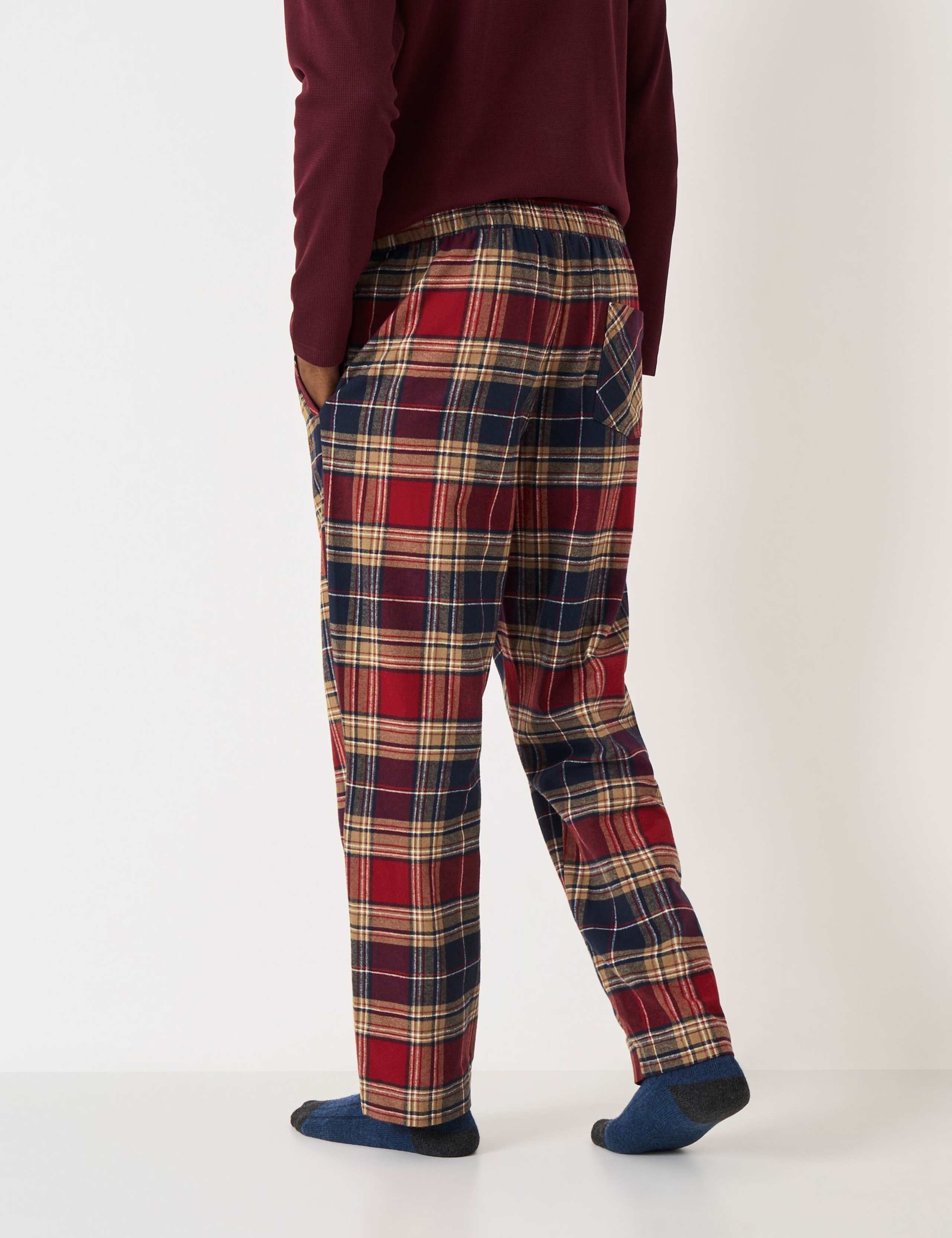 Brushed Cotton Checked Loungewear Bottoms 4 of 5