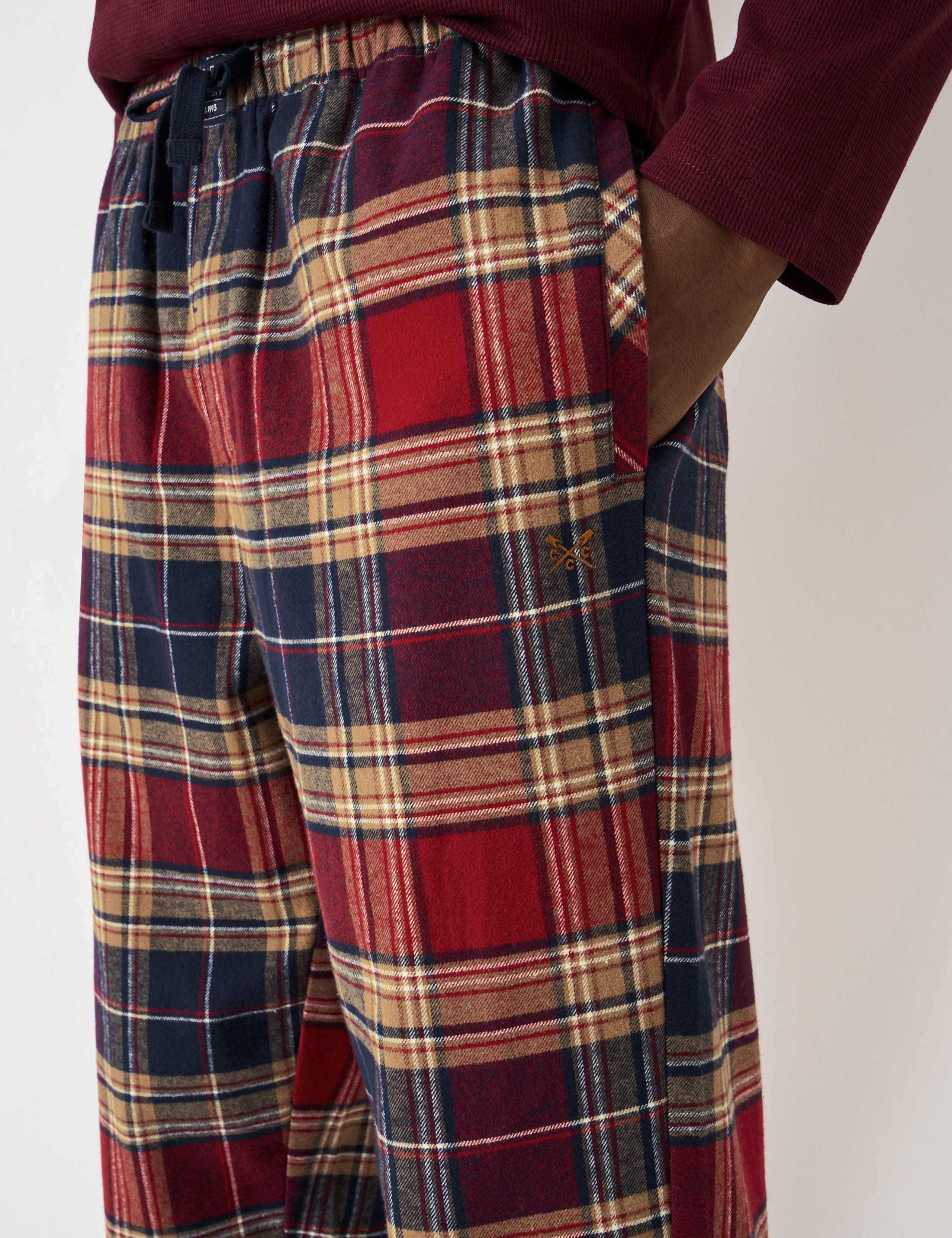 Brushed Cotton Checked Loungewear Bottoms 5 of 5