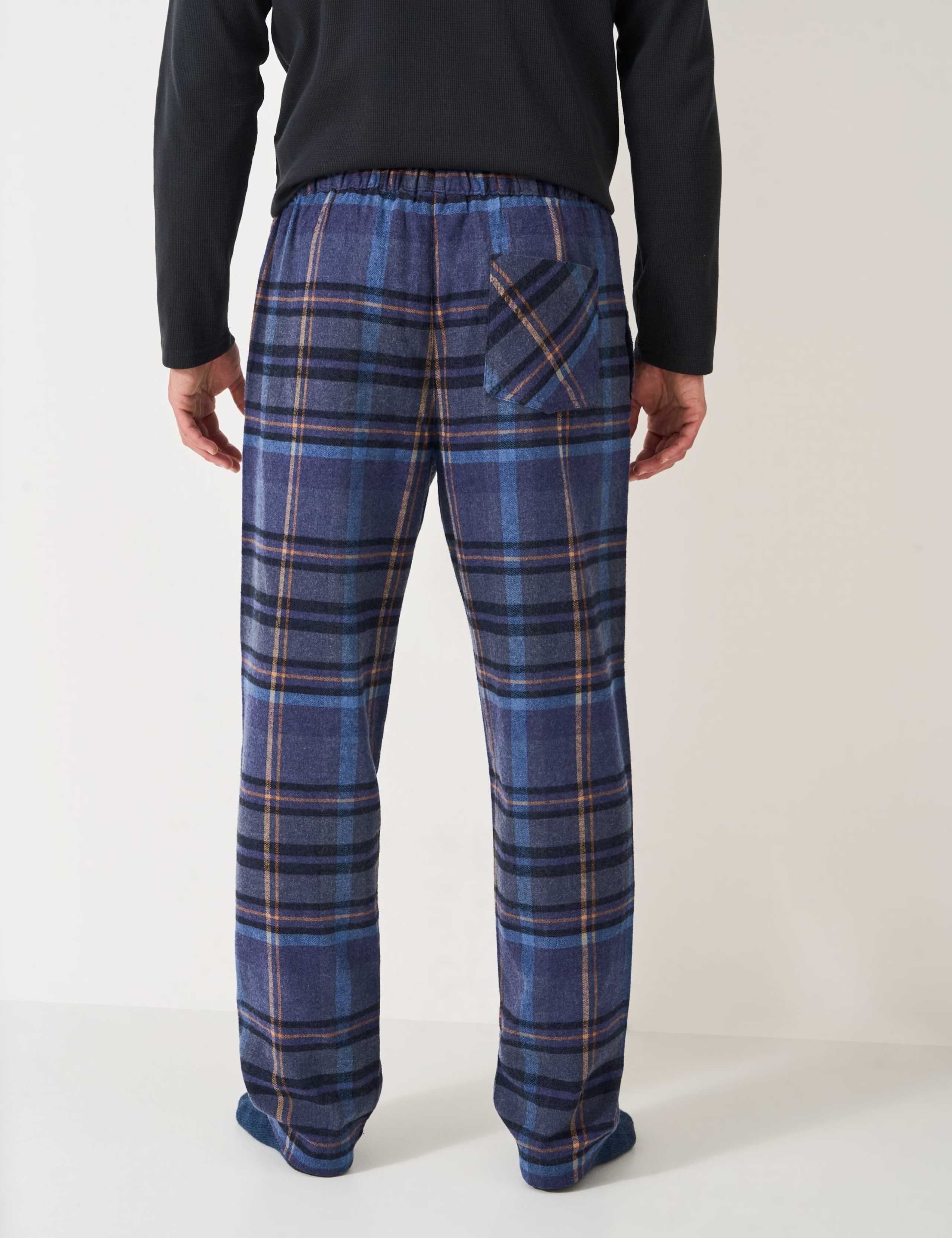 Brushed Cotton Checked Loungewear Bottoms 3 of 5