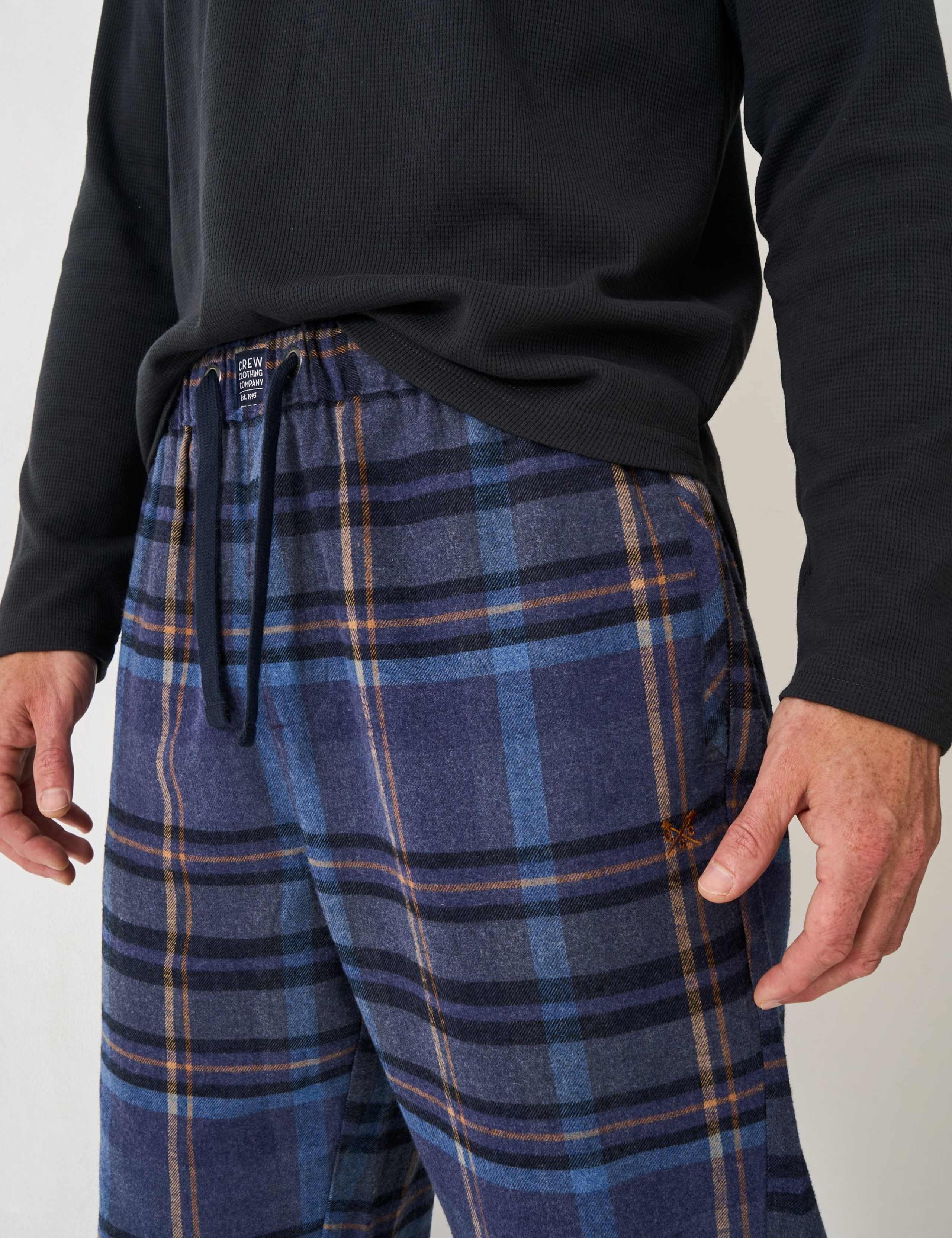 Brushed Cotton Checked Loungewear Bottoms 5 of 5