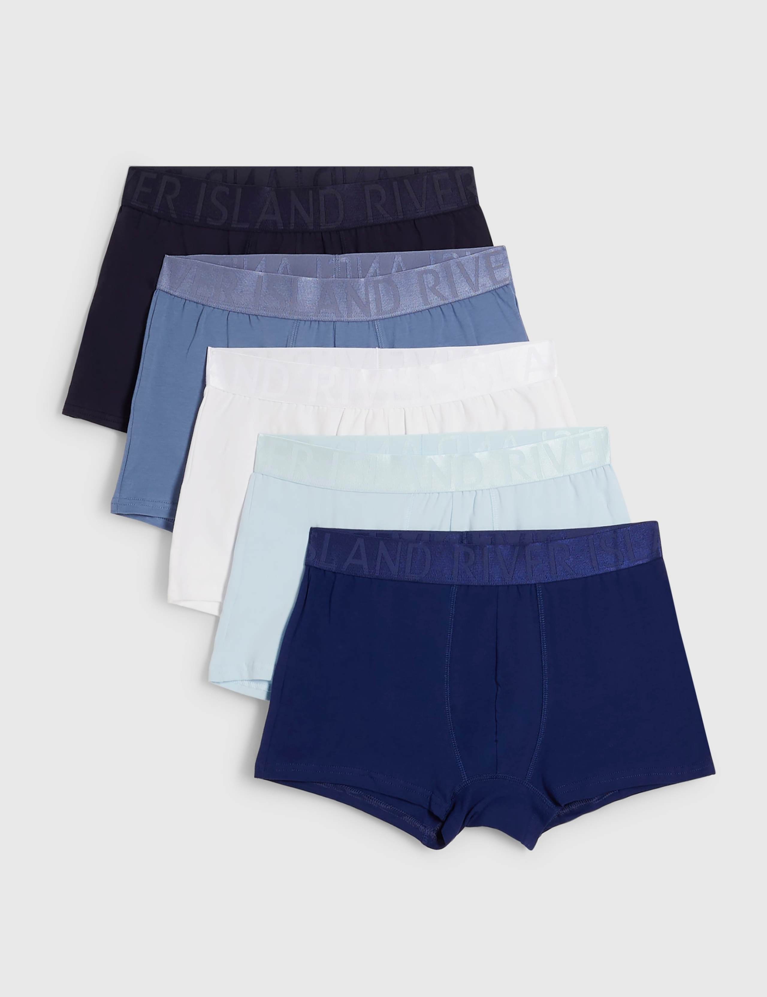 5 Pack Cotton Rich Trunks Waistband Trunks 1 of 2
