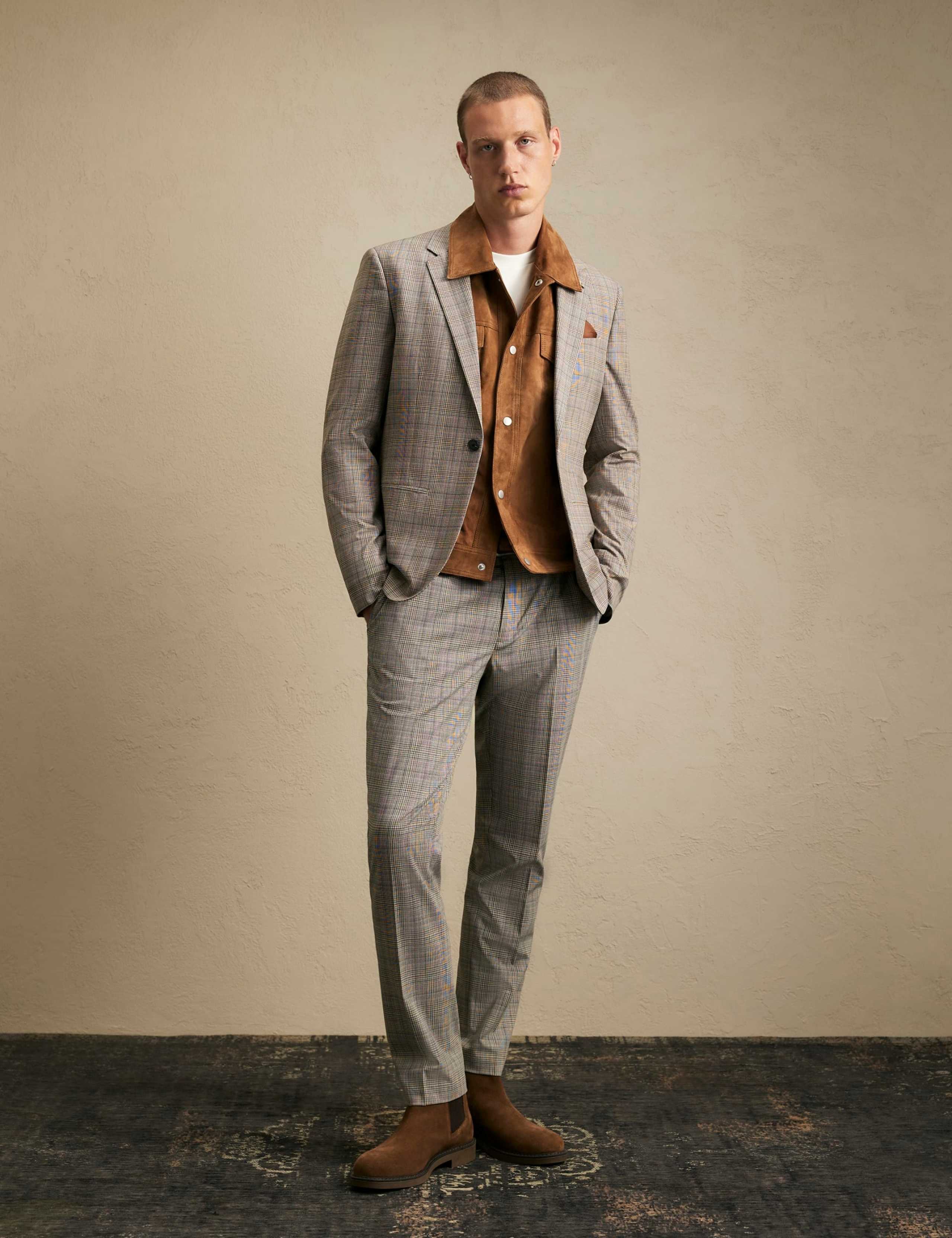 Skinny Fit Checked Suit Jacket 4 of 9