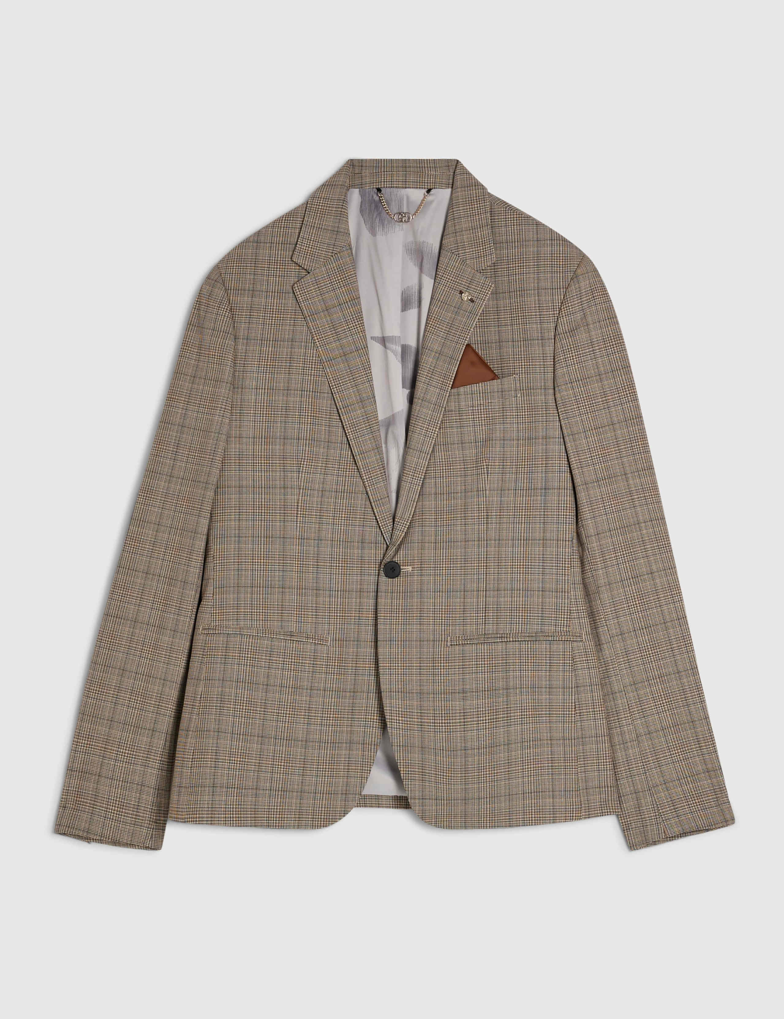 Skinny Fit Checked Suit Jacket 2 of 9