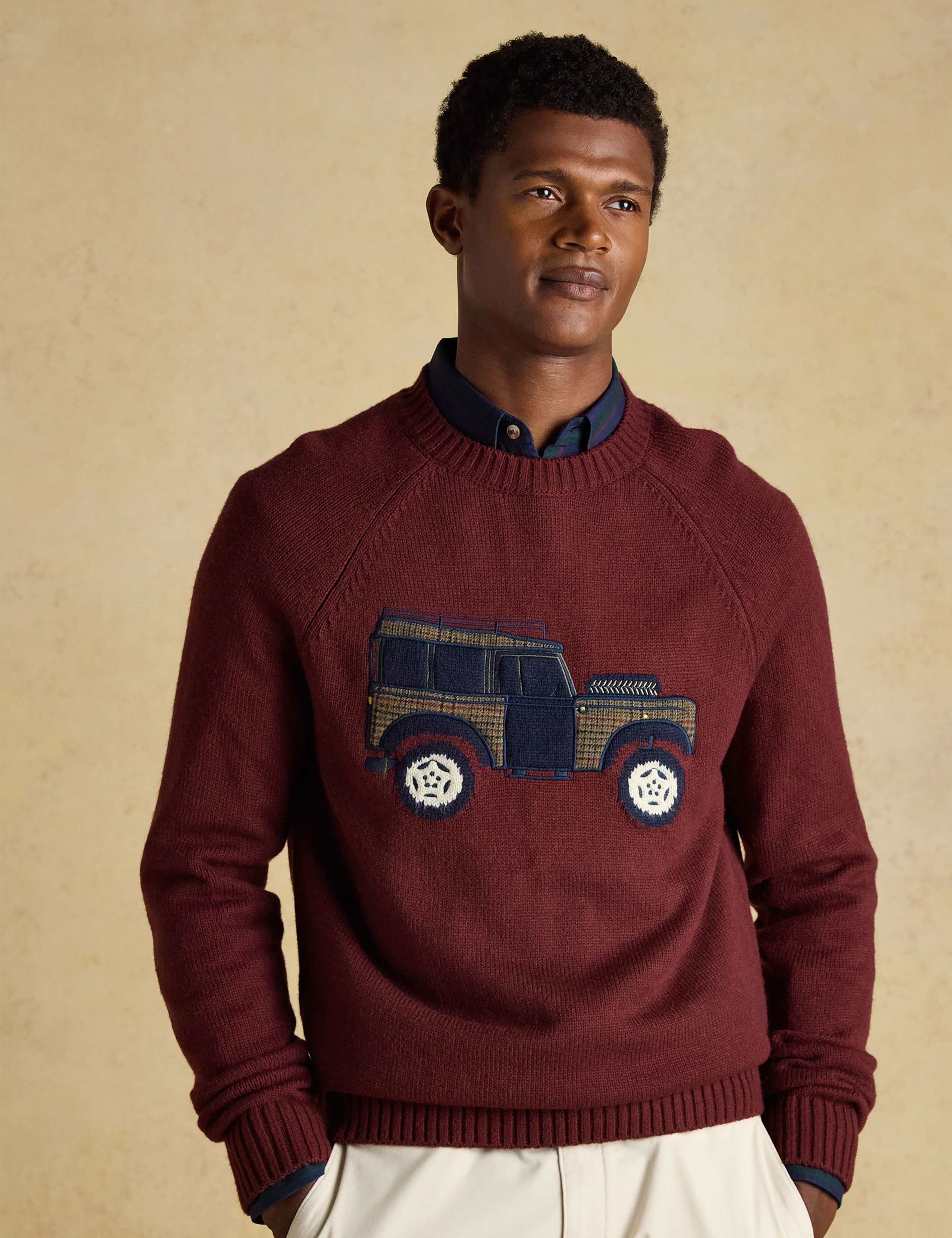 Car Crew Neck Jumper with Wool 1 of 6