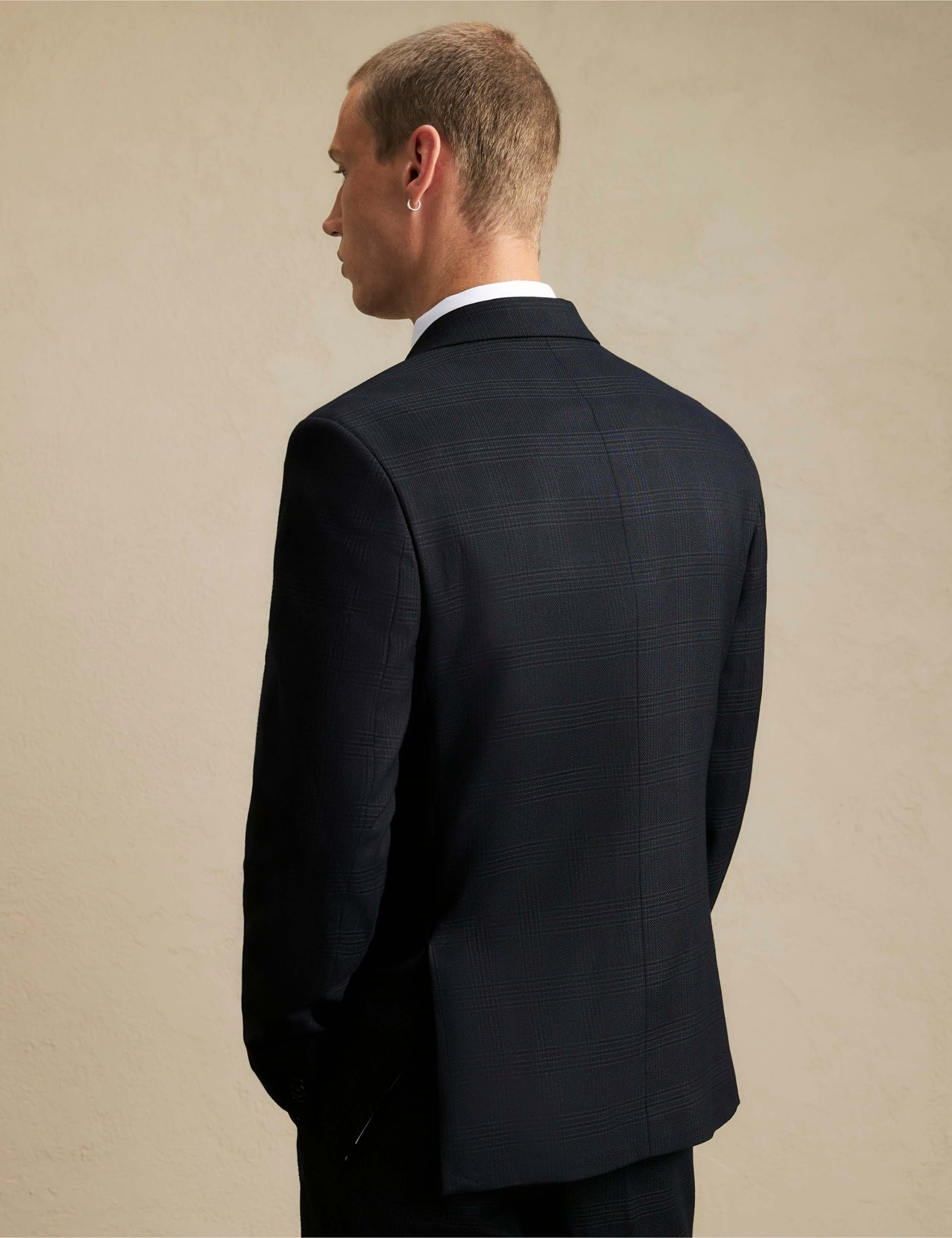 Slim Fit Checked Single Breasted Suit Jacket 5 of 8