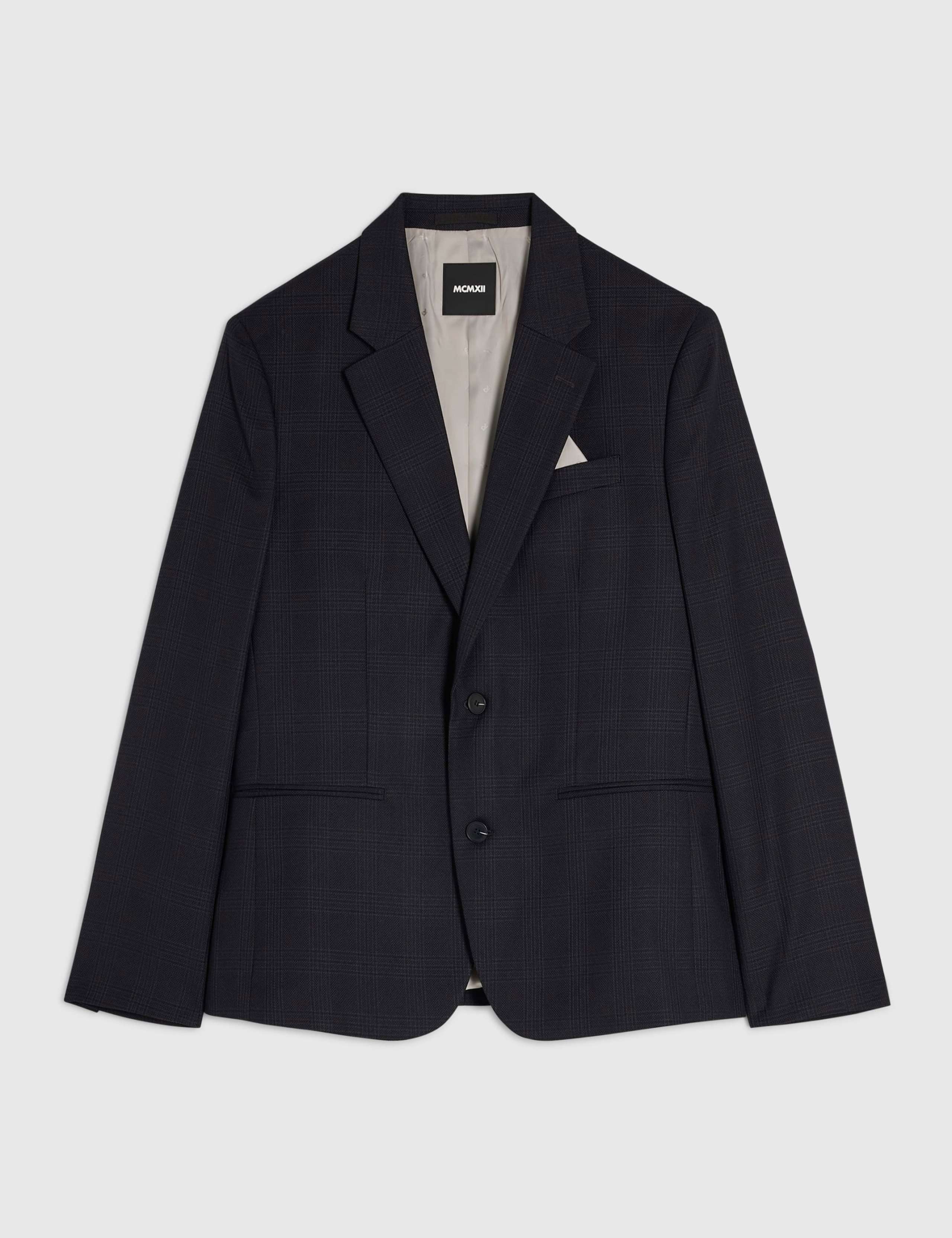 Slim Fit Checked Single Breasted Suit Jacket 8 of 8