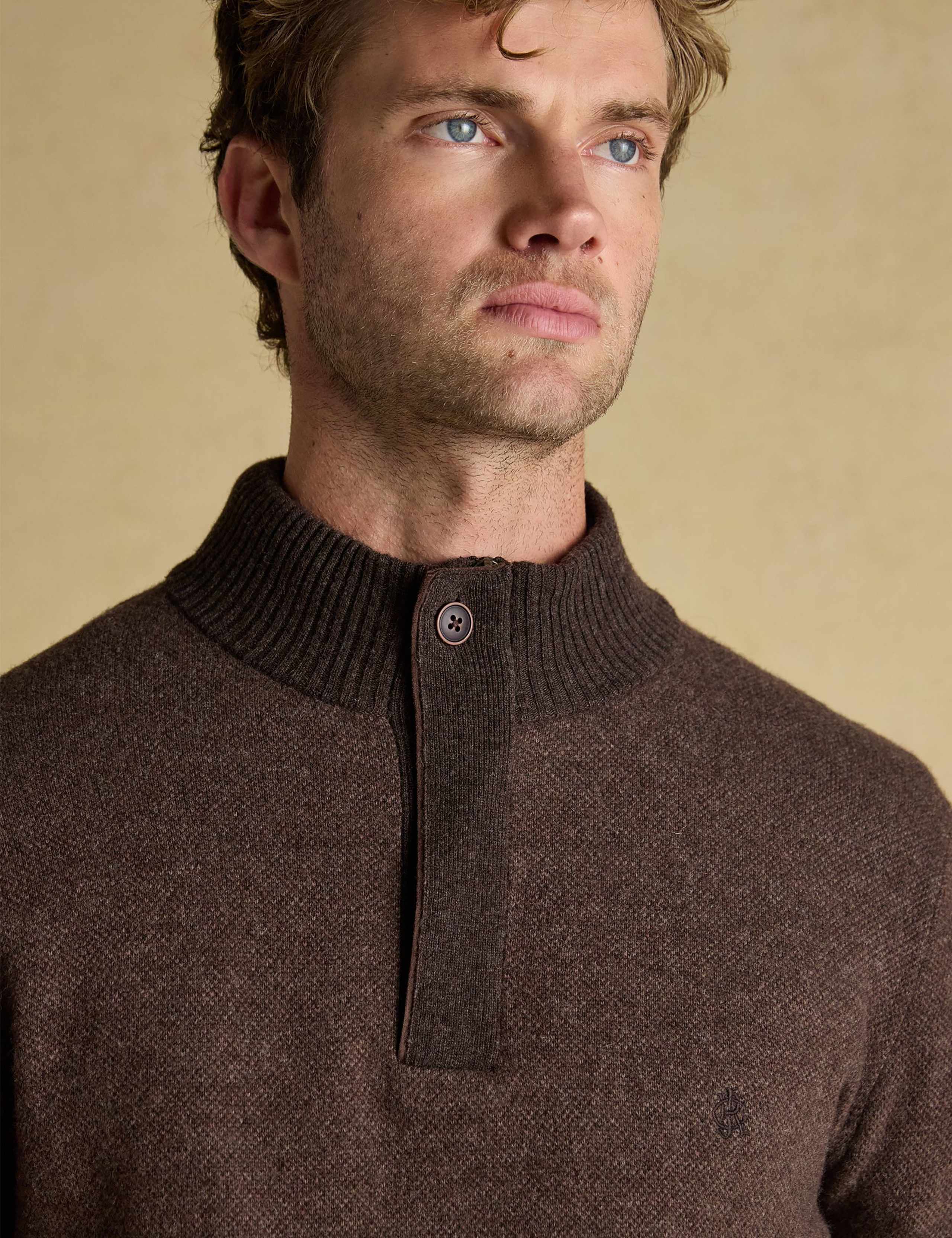 Wool Rich Button High Neck Jumper 6 of 8