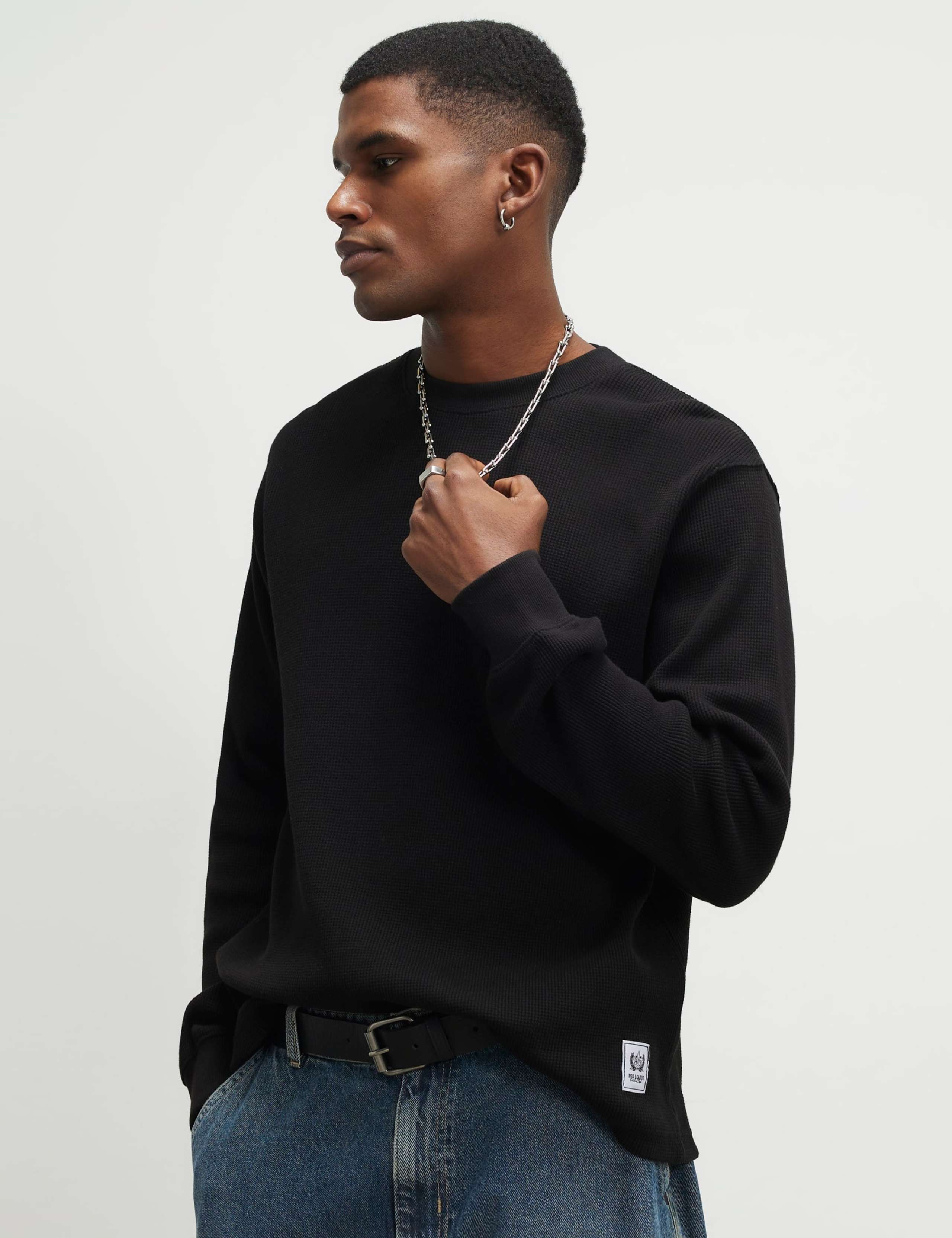 Pure Cotton Waffle Sweatshirt 1 of 6