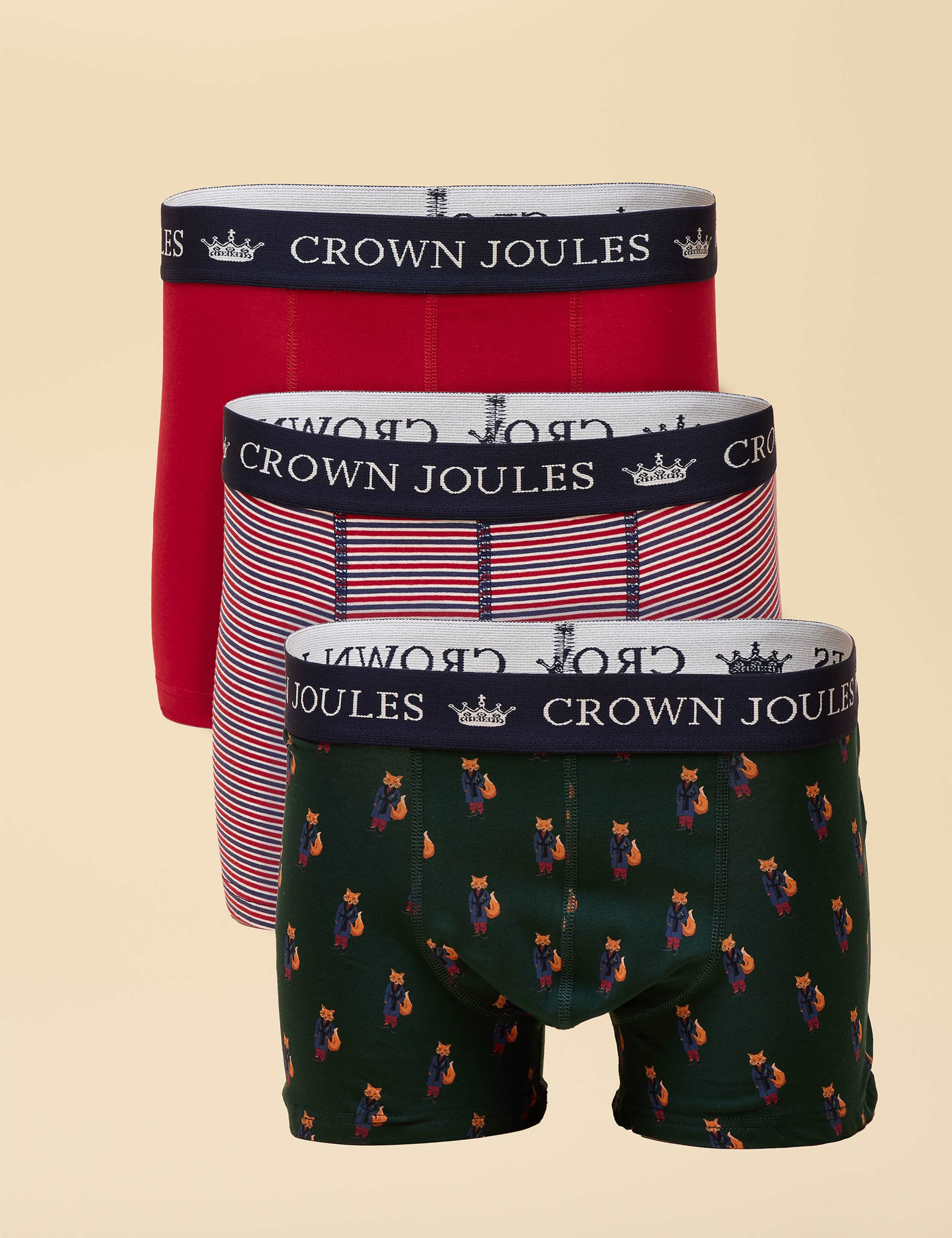 3 Pack Cotton Rich Jersey Printed Boxers 1 of 4