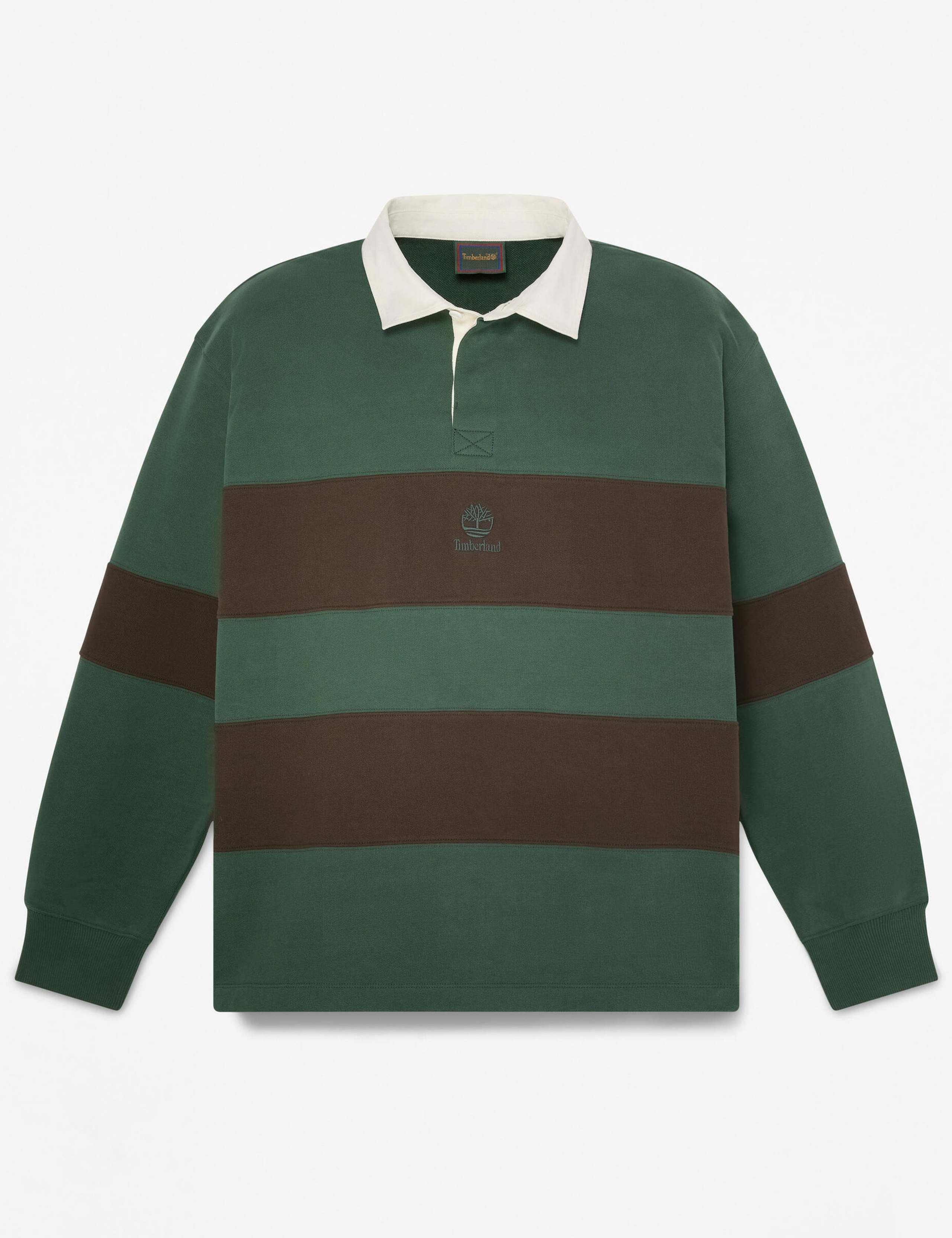 Contrast Collar Striped Rugby Sweatshirt 2 of 5